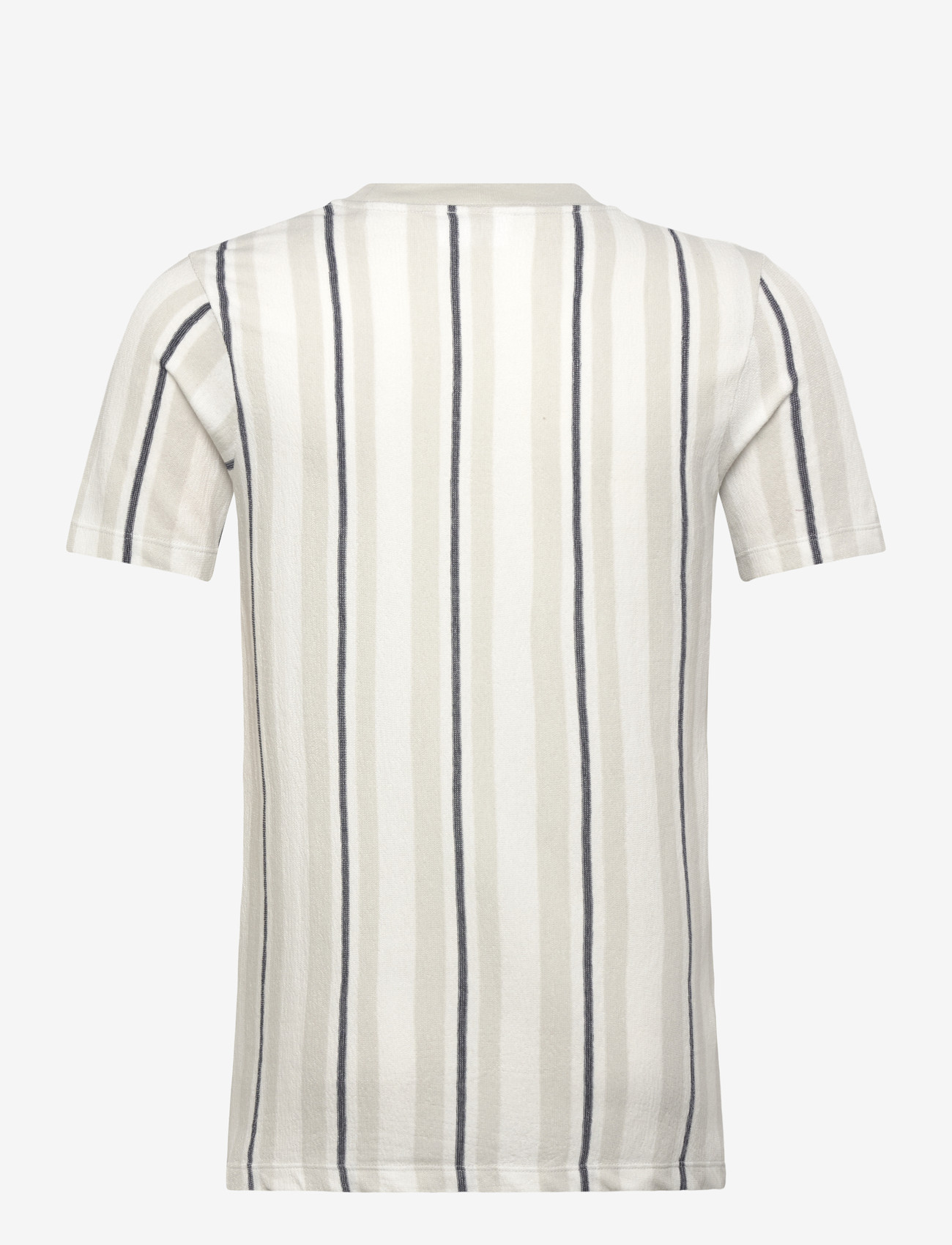 Lindbergh - Towel striped o-neck tee S/S - kortærmede t-shirts - fair grey - 2