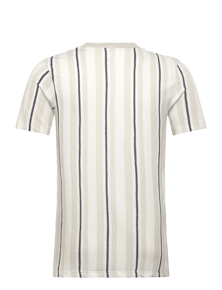 Lindbergh - Towel striped o-neck tee S/S - kurzärmelige t-shirts - fair grey - 2