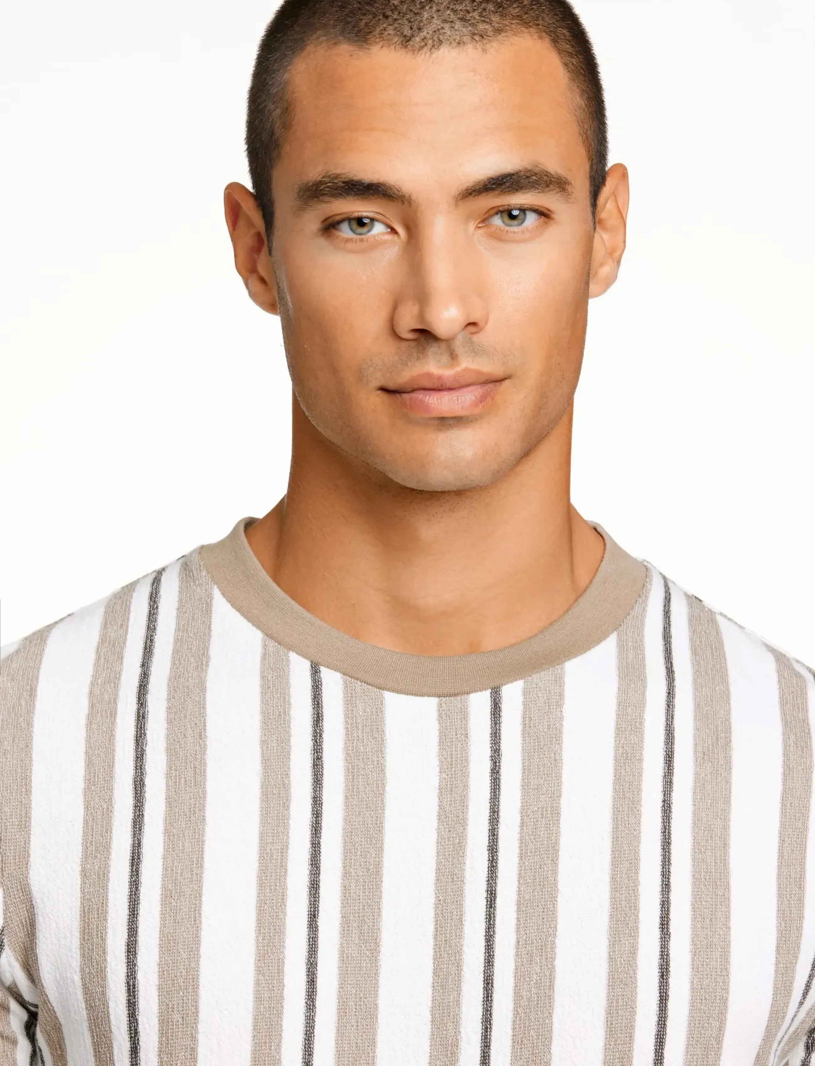 Lindbergh - Towel striped o-neck tee S/S - kurzärmelig - stone - 5