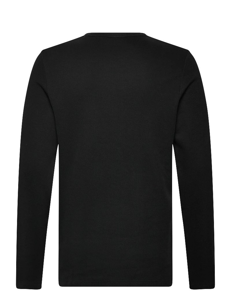 Lindbergh - Basic o-neck tee L/S - långärmade t-shirts - black - 2