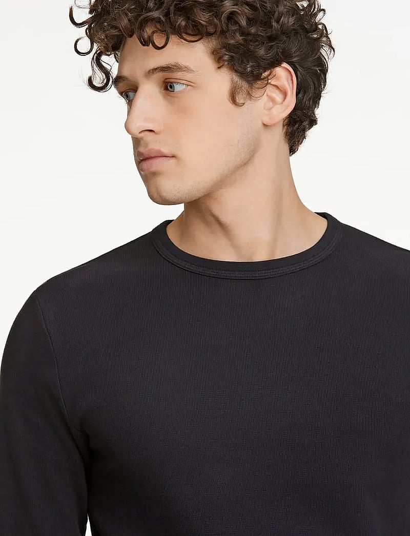 Lindbergh - Basic o-neck tee L/S - långärmade t-shirts - black - 3