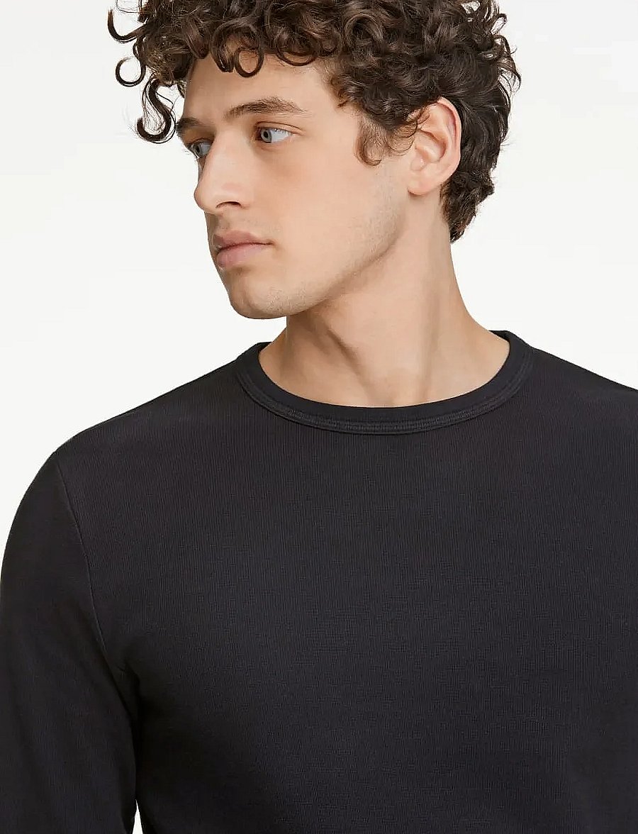 Lindbergh - Basic o-neck tee L/S - marškinėliai ilgomis rankovėmis - black - 3
