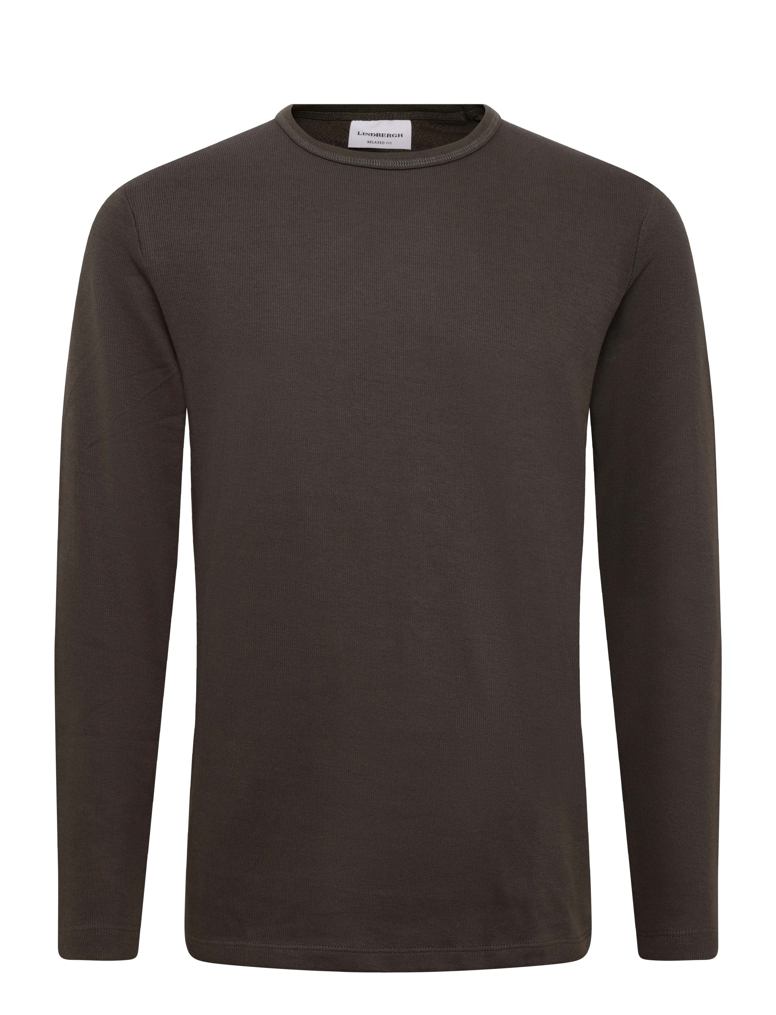 Lindbergh Basic o-neck tee L/S - Lindbergh - BLACK OLIVE / khaki/green