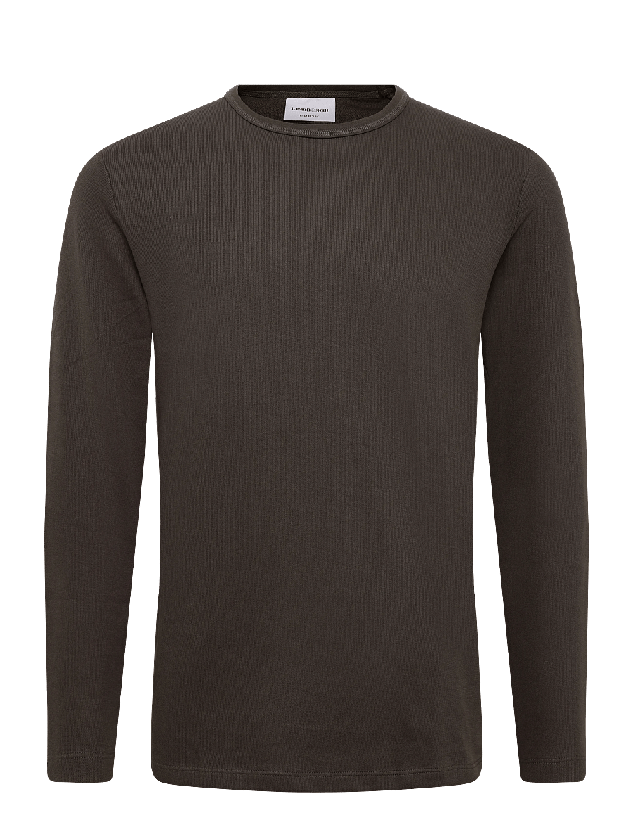 Lindbergh - Basic o-neck tee L/S - pikkade varrukatega t-särgid - black olive - 0