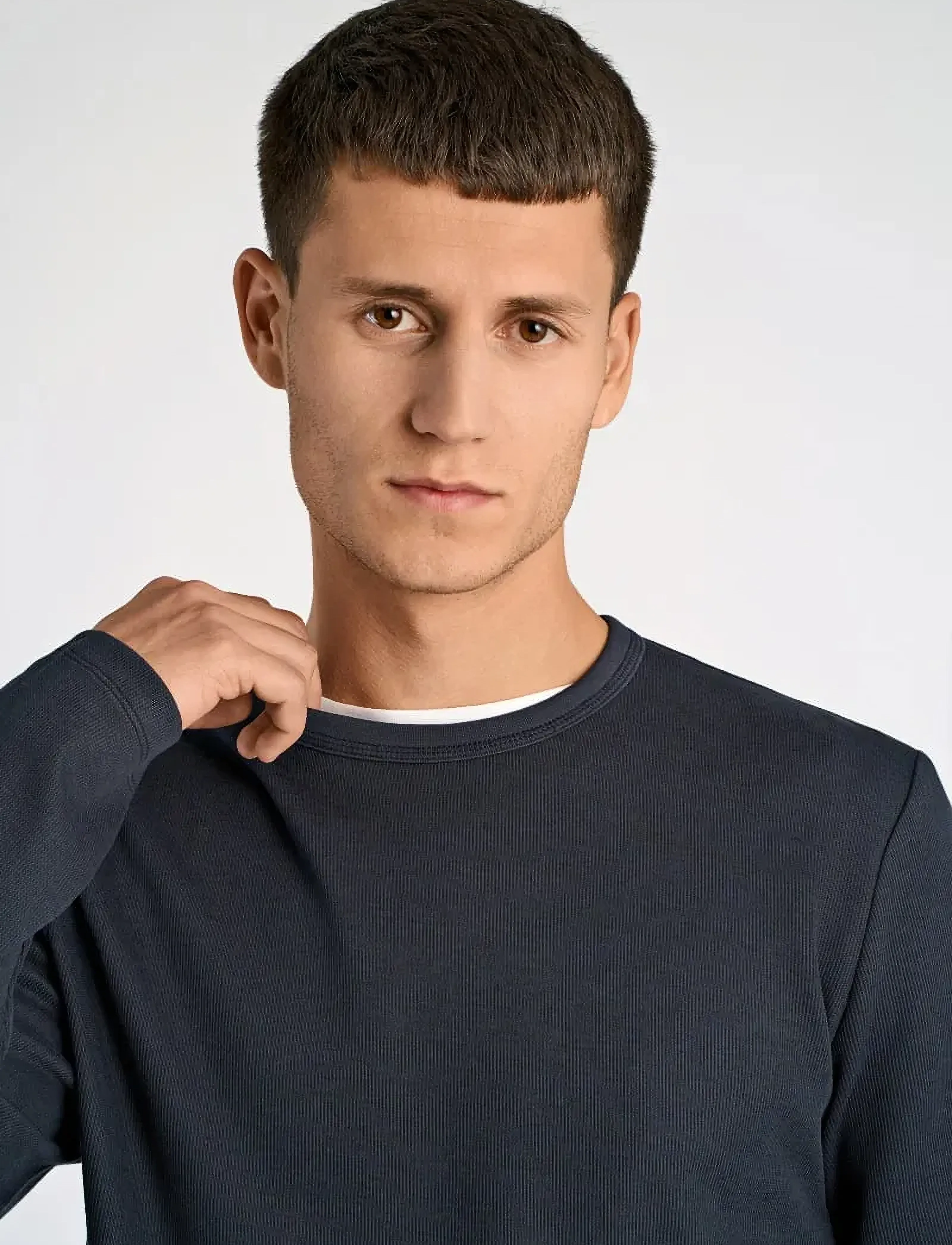 Lindbergh - Basic o-neck tee L/S - long-sleeved t-shirts - navy - 3