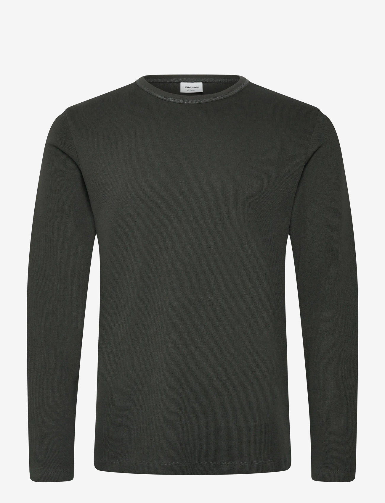 Lindbergh - Basic o-neck tee L/S - autumn clothing - off black - 0