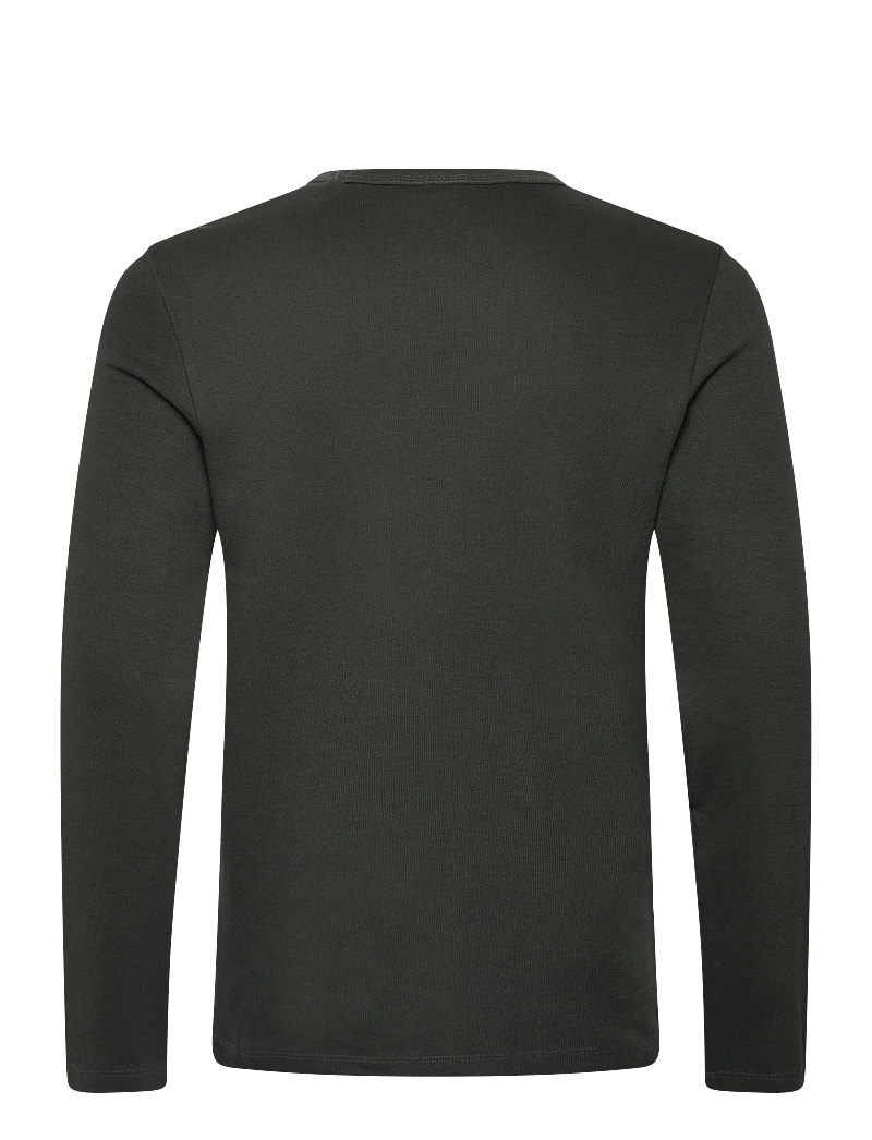 Lindbergh - Basic o-neck tee L/S - långärmade t-shirts - off black - 2