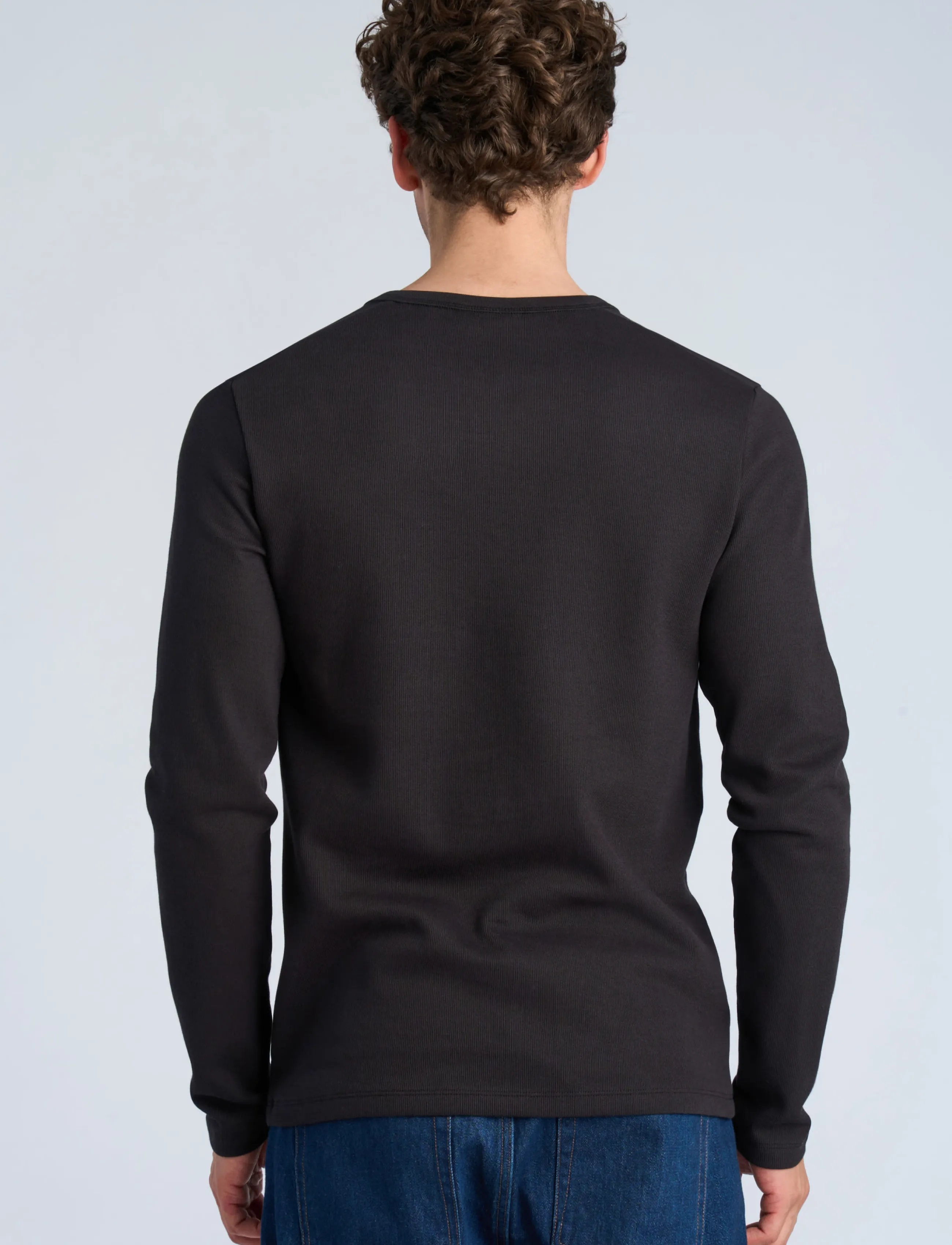 Lindbergh Basic Granddad Tee L/S långärmade t-shirts herr – bild 3