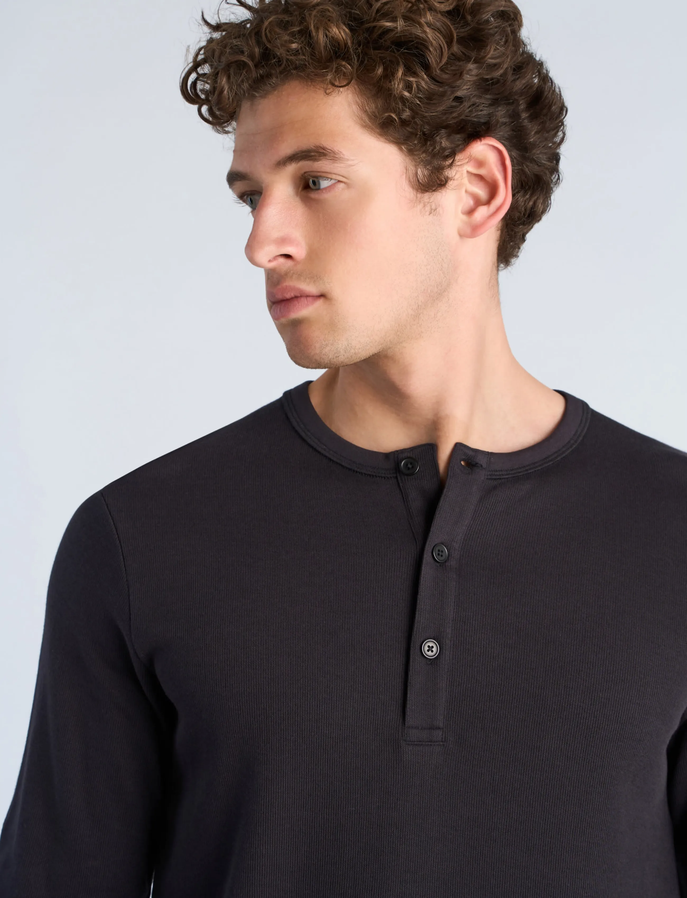 Lindbergh Basic Granddad Tee L/S långärmade t-shirts herr – bild 4