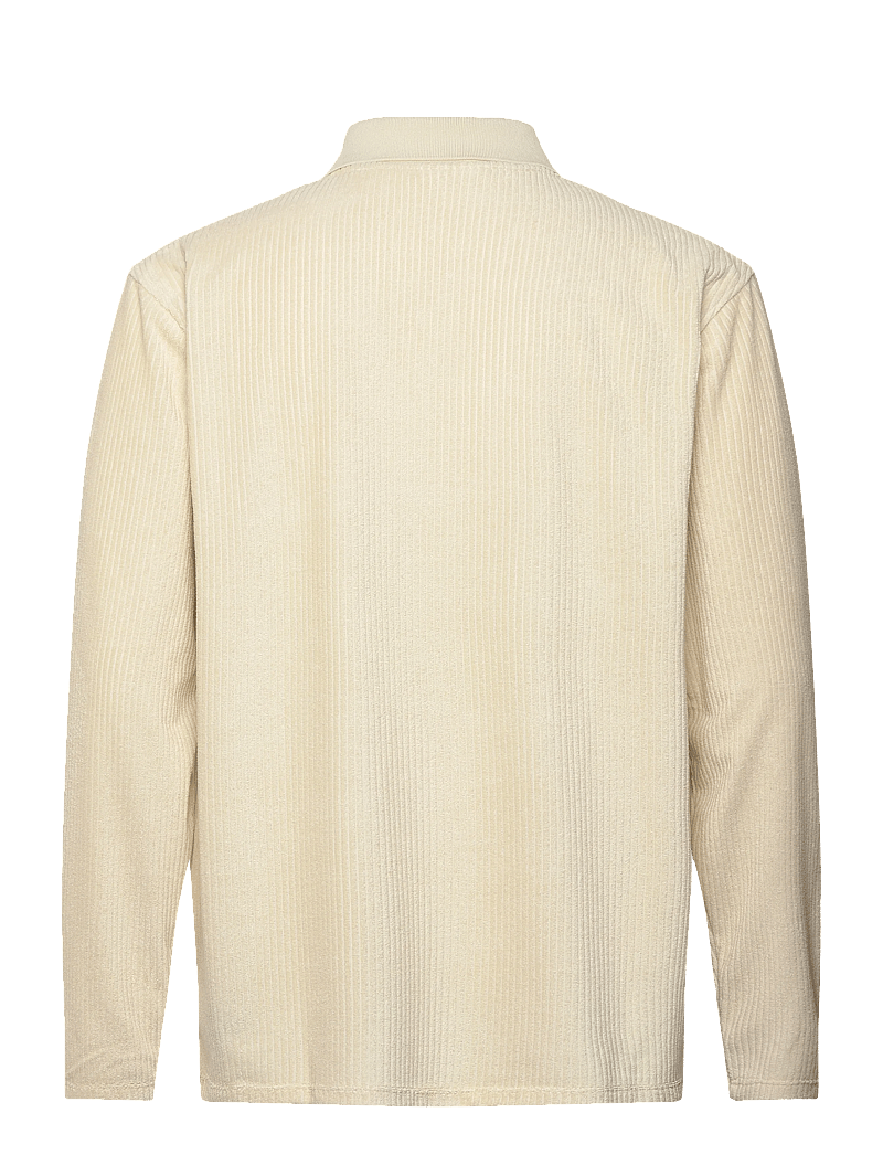 Lindbergh - V-neck jacquard polo L/S - polostrik - lt stone - 1