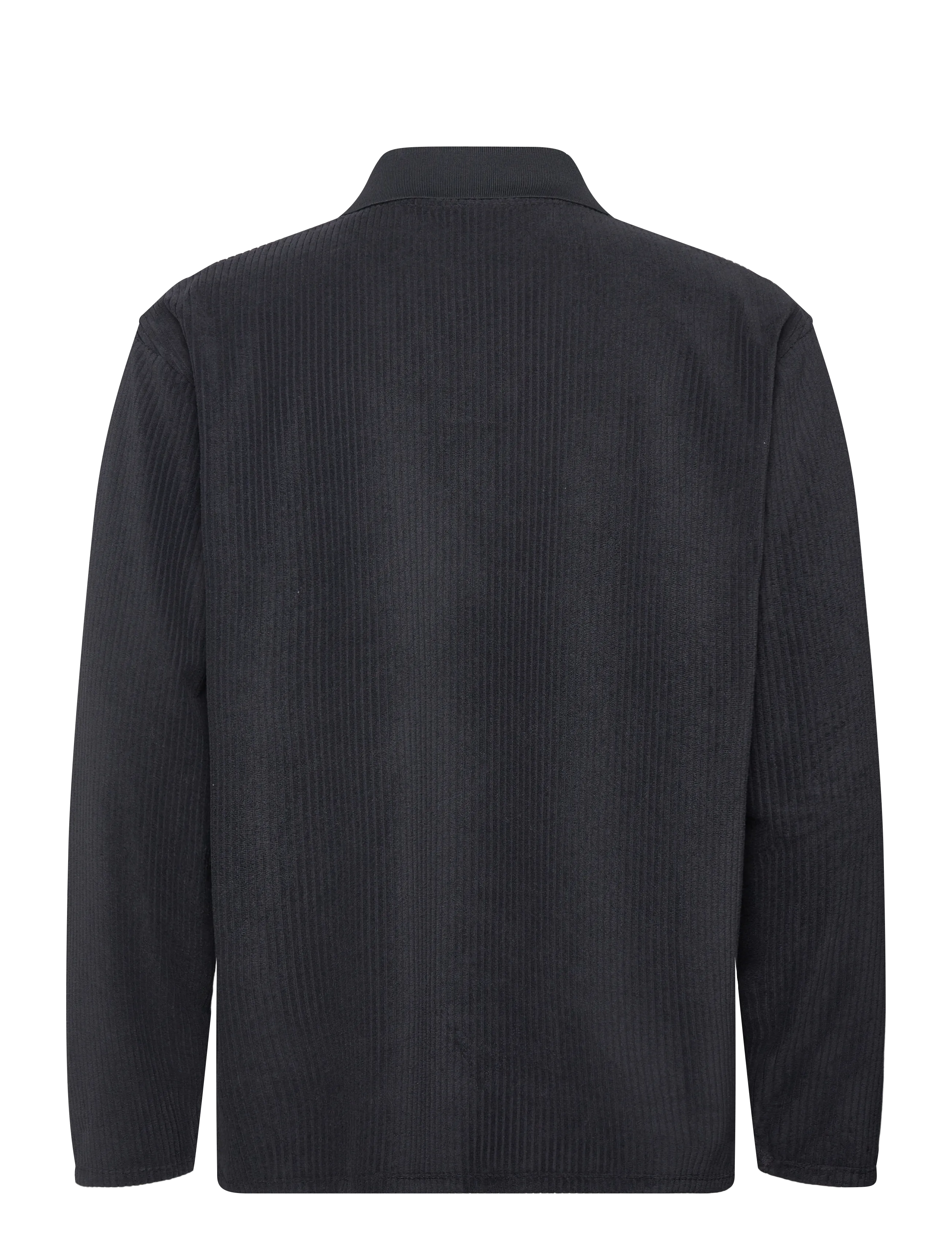 Lindbergh - V-neck jacquard polo L/S - långärmade stickade pikétröjor - navy - 1