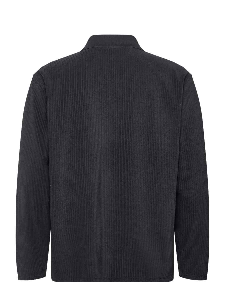 Lindbergh - V-neck jacquard polo L/S - långärmade stickade pikétröjor - navy - 1