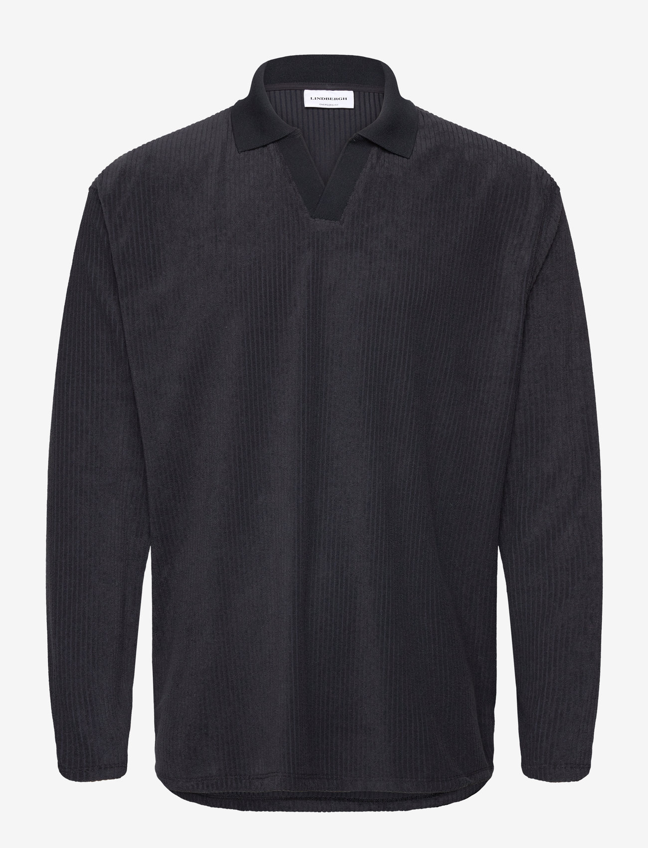 Lindbergh - V-neck jacquard polo L/S - pikkade varrukatega polod - navy - 1