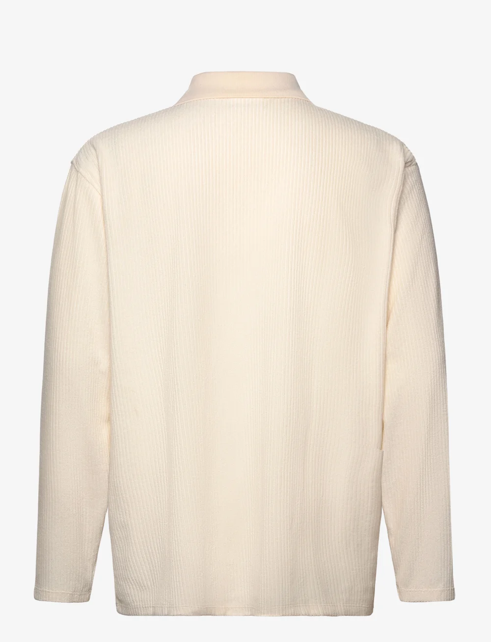 Lindbergh - V-neck jacquard polo L/S - long-sleeved polos - pearl white - 2