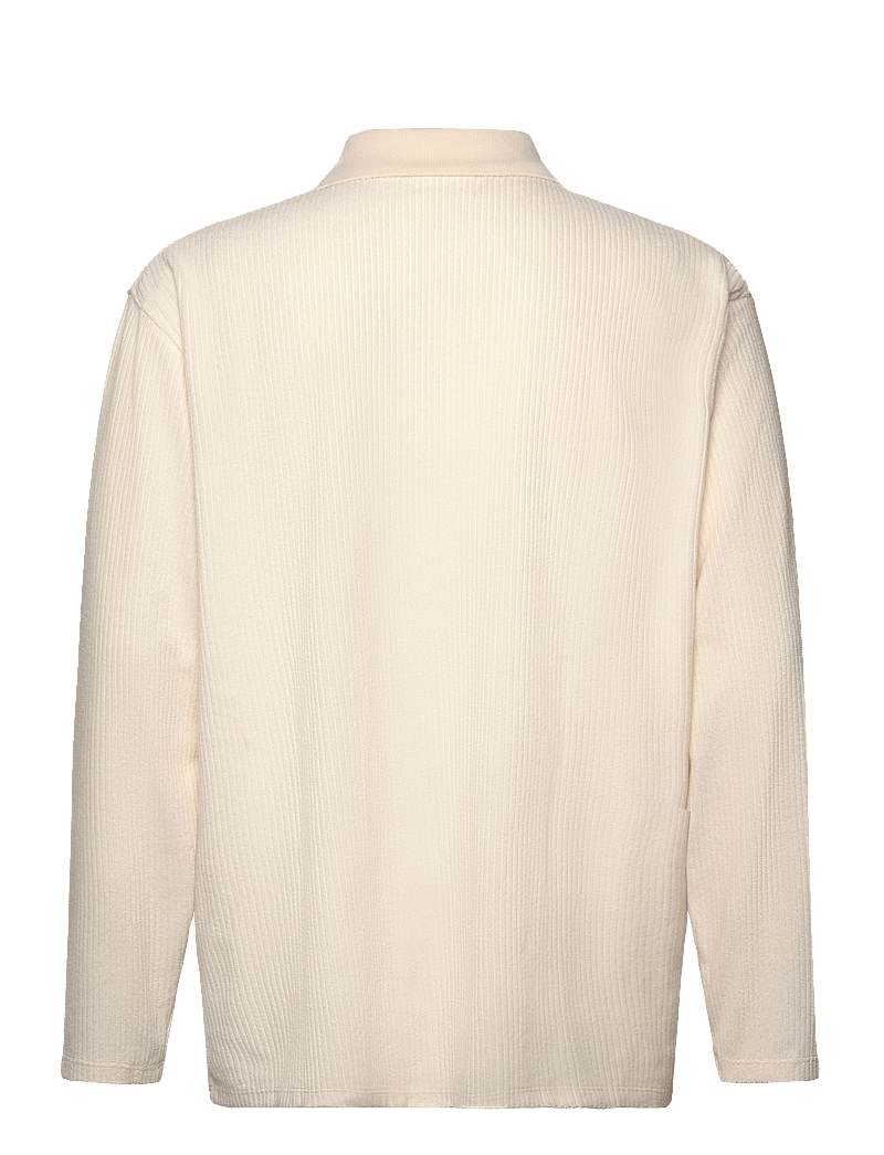 Lindbergh - V-neck jacquard polo L/S - langärmelig - pearl white - 2