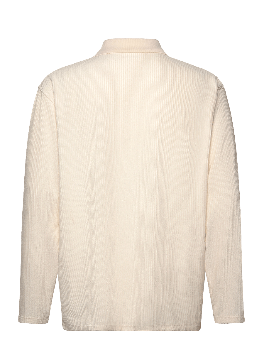 Lindbergh - V-neck jacquard polo L/S - polos à manches longues - pearl white - 2