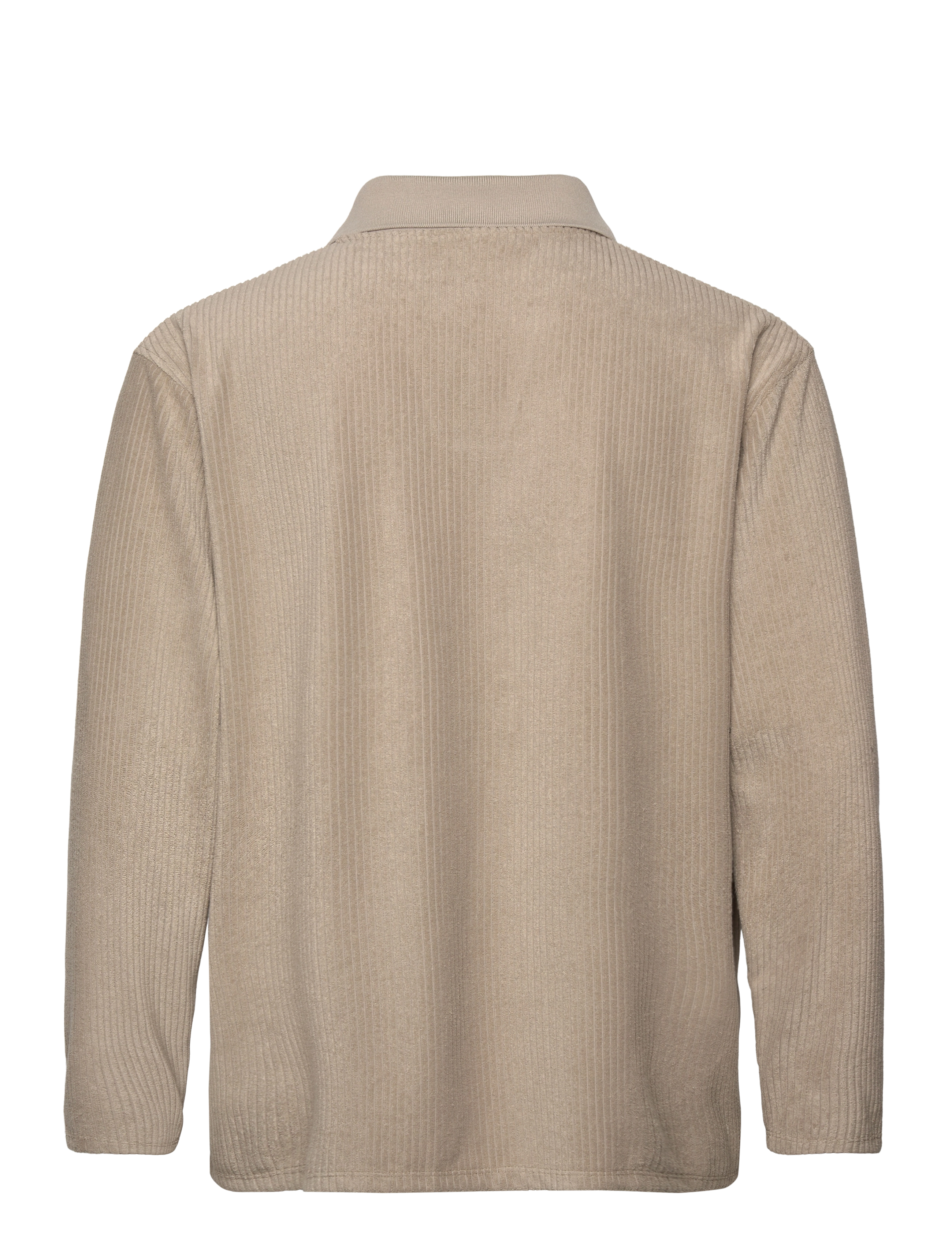Lindbergh - V-neck jacquard polo L/S - langerma pólóbolir - stone - 2