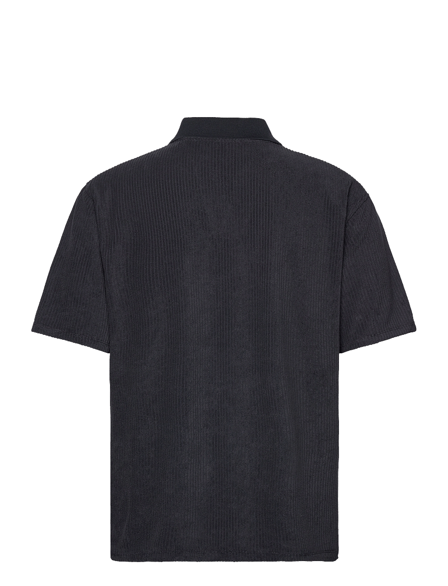 Lindbergh - V-neck jacquard polo S/S - kortärmade pikéer - navy - 2