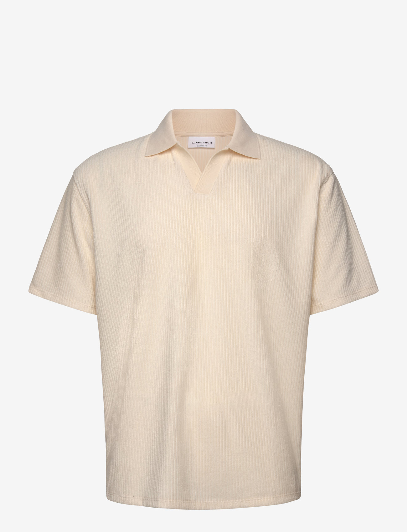 Lindbergh - V-neck jacquard polo S/S - lühikeste varrukatega polod - pearl white - 1