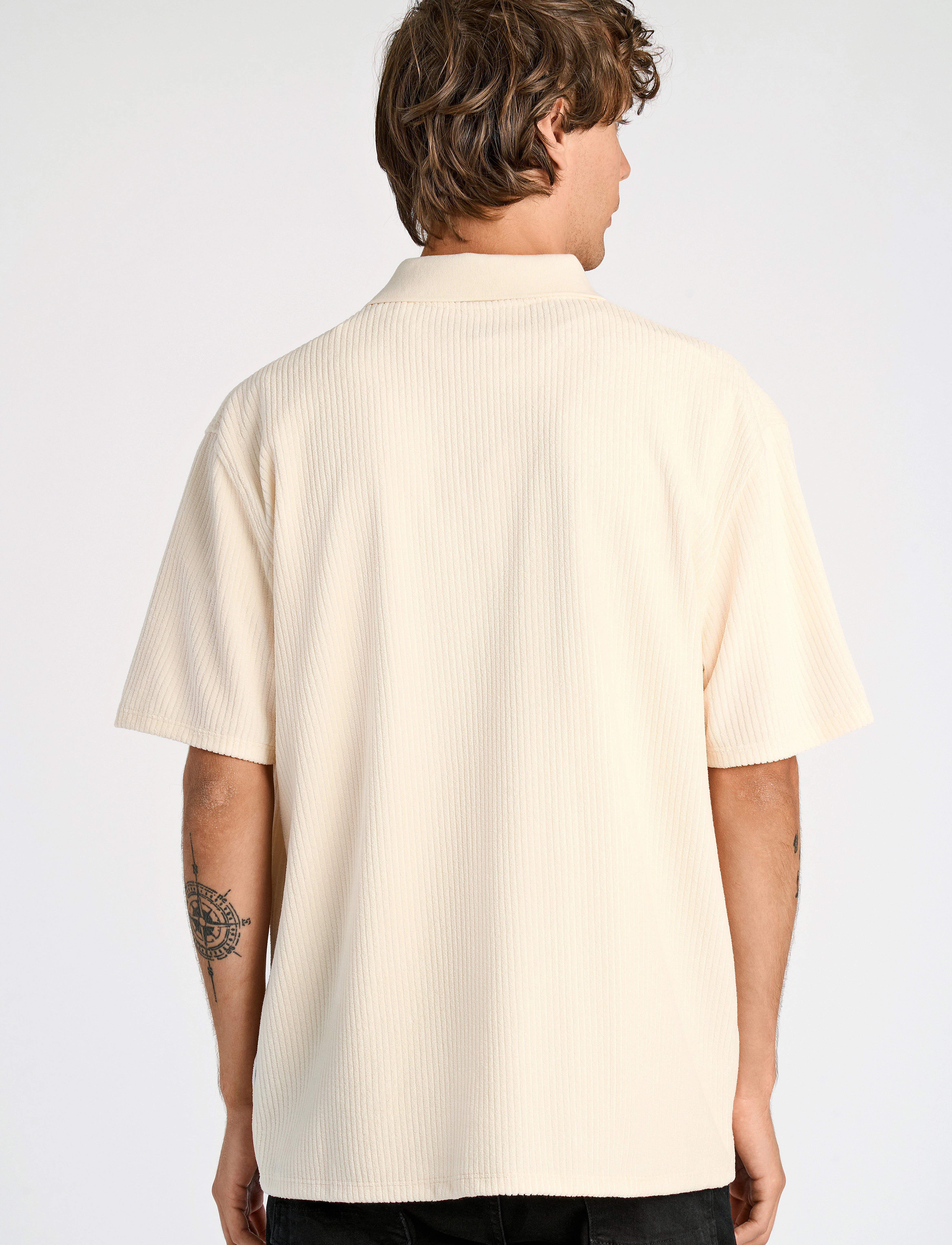 Lindbergh - V-neck jacquard polo S/S - kurzärmelig - pearl white - 3