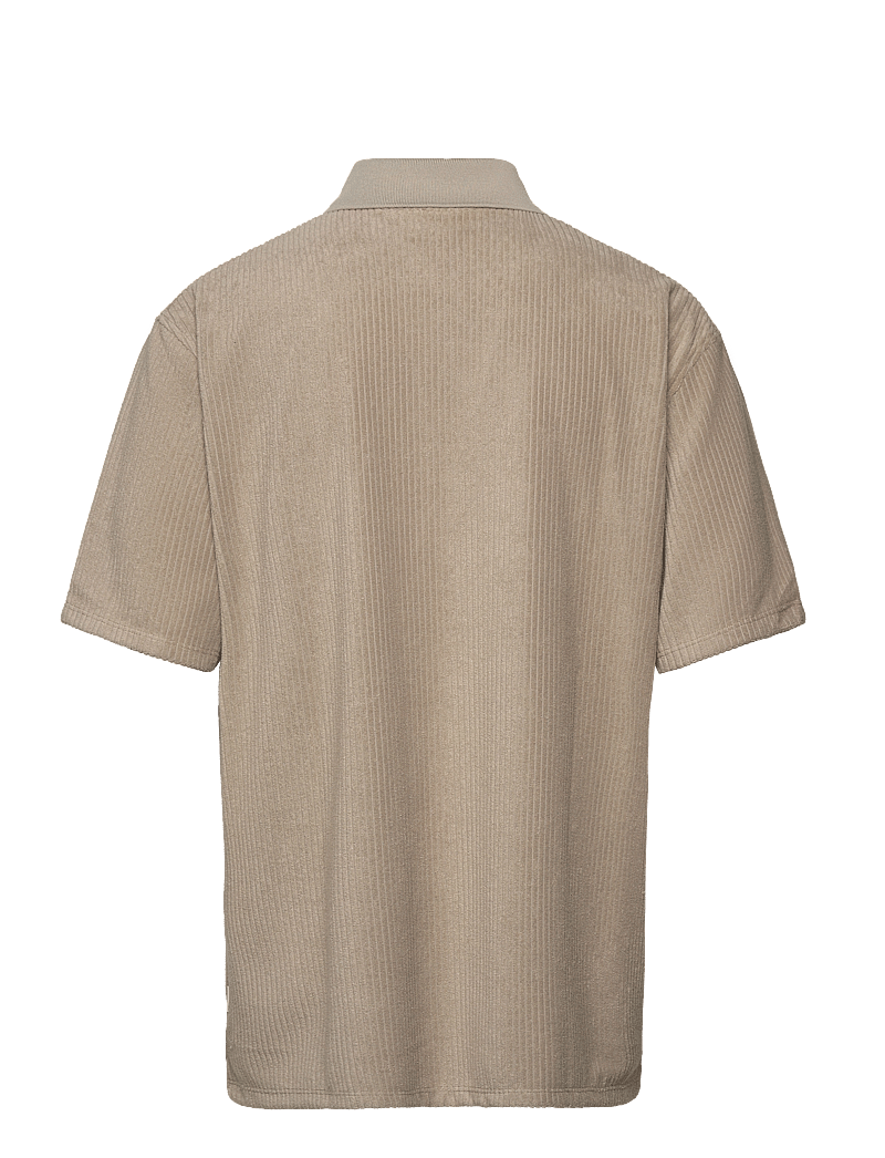 Lindbergh - V-neck jacquard polo S/S - lühikeste varrukatega polod - stone - 2