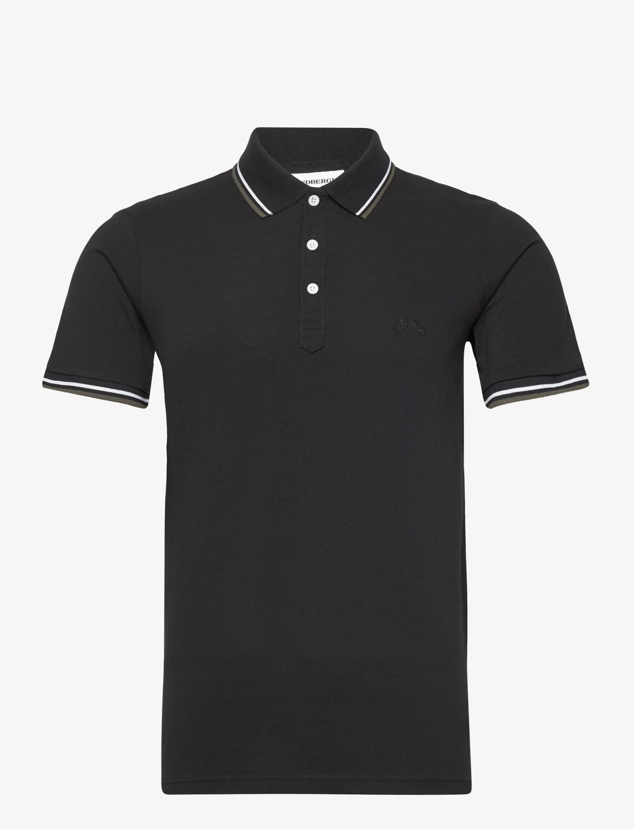 Lindbergh - Polo shirt with contrast piping - short-sleeved polos - black 124 - 0