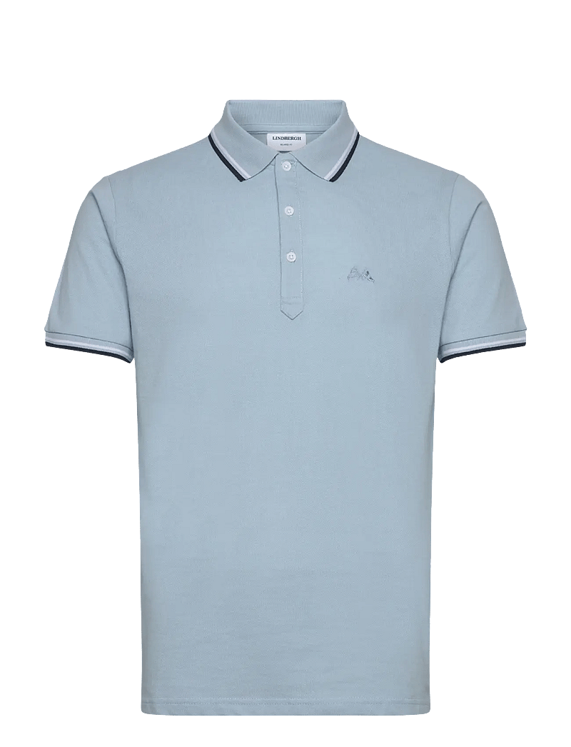Lindbergh - Polo shirt with contrast piping - kortärmade pikéer - blue breeze - 1
