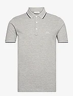Polo shirt with contrast piping - GREY MEL 124