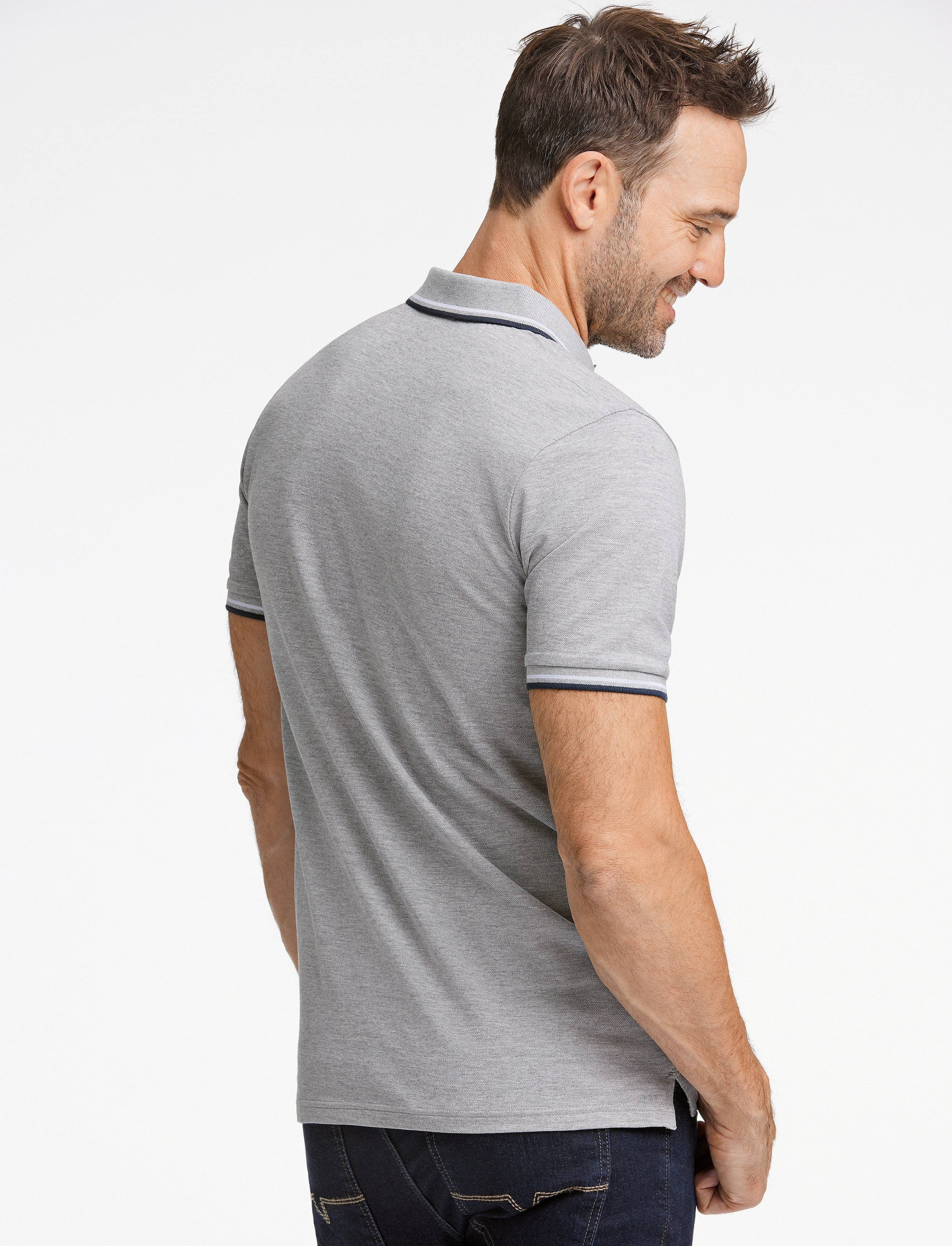 Lindbergh - Polo shirt with contrast piping - madalaimad hinnad - grey mel 124 - 3