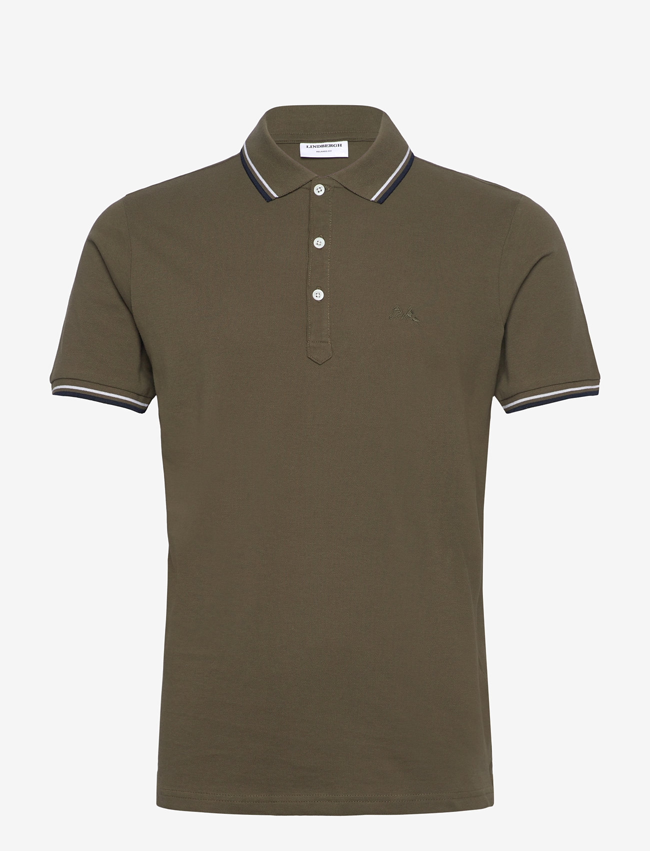 Lindbergh - Polo shirt with contrast piping - kortærmede poloer - lt army - 0