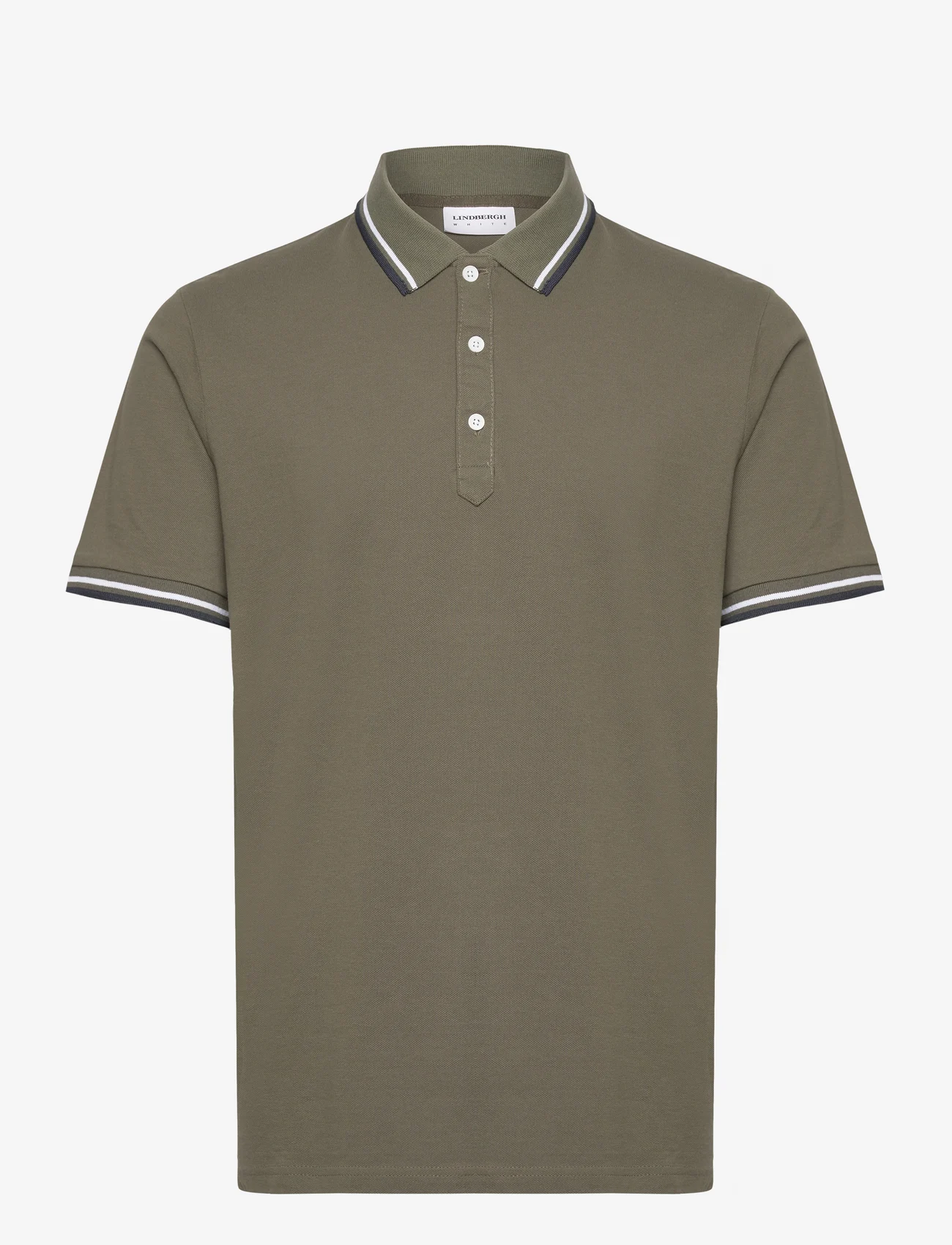Lindbergh - Polo shirt with contrast piping - najniższe ceny - lt army - 0