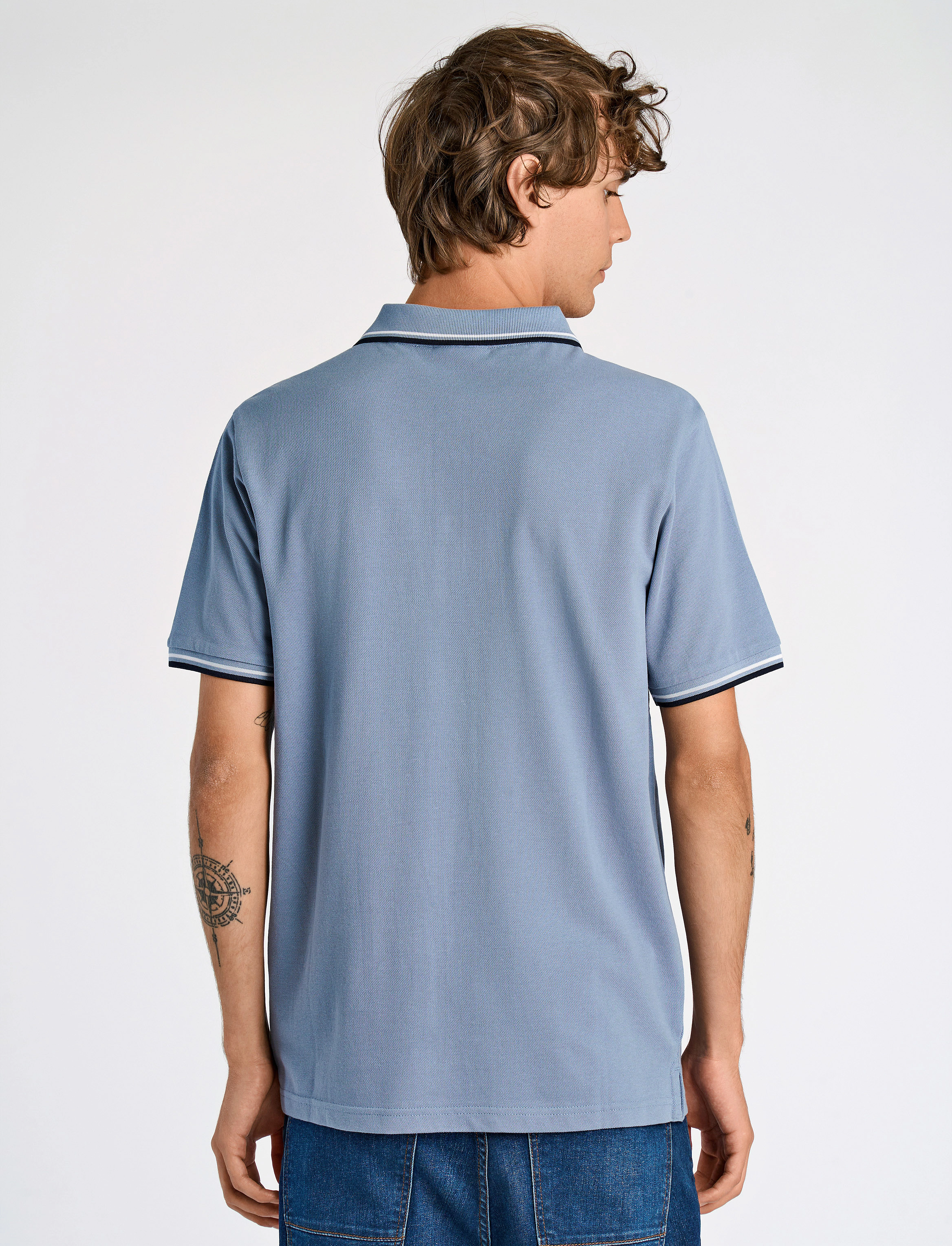 Lindbergh - Polo shirt with contrast piping - kurzärmelig - soft grey - 3