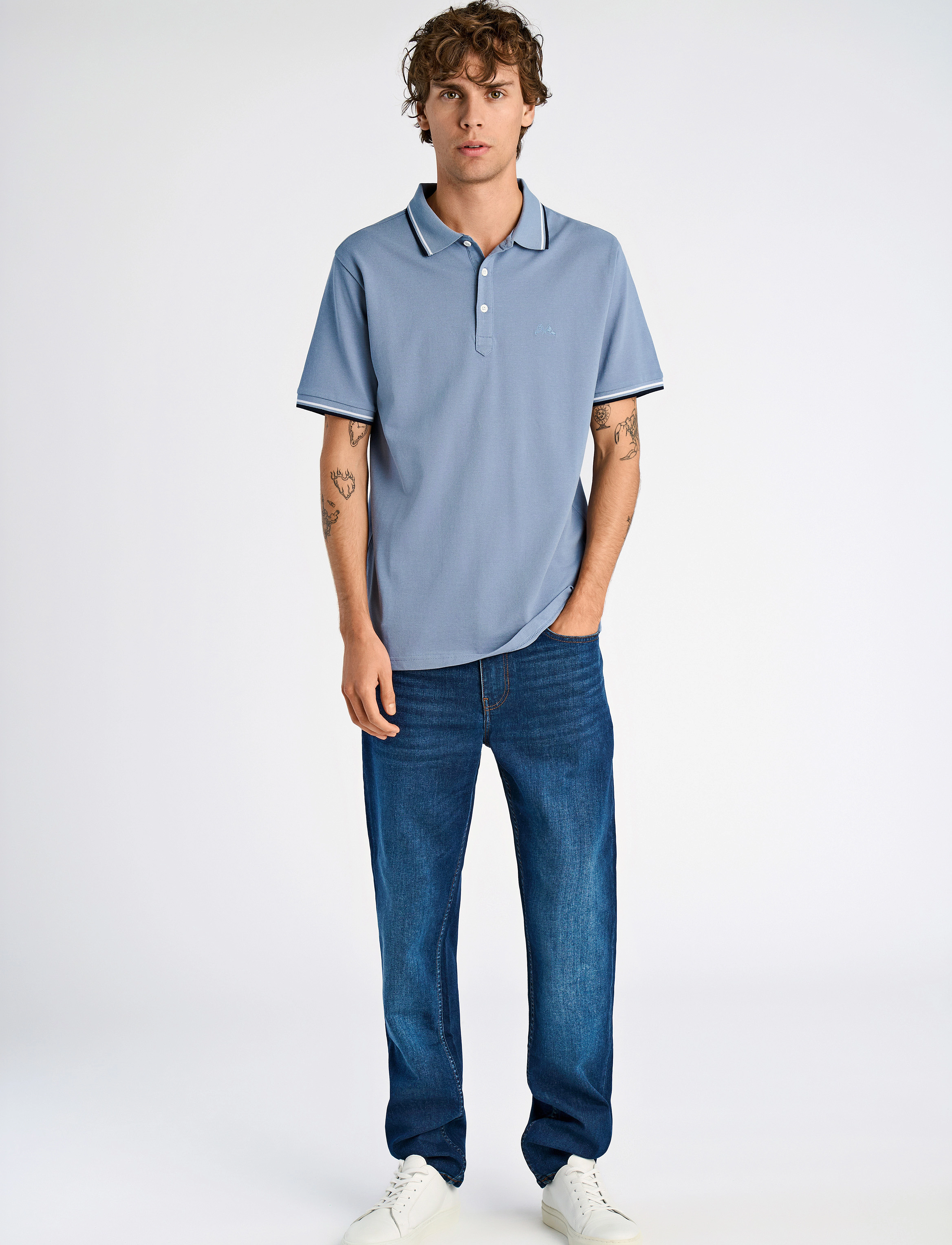Lindbergh - Polo shirt with contrast piping - kurzärmelig - soft grey - 4