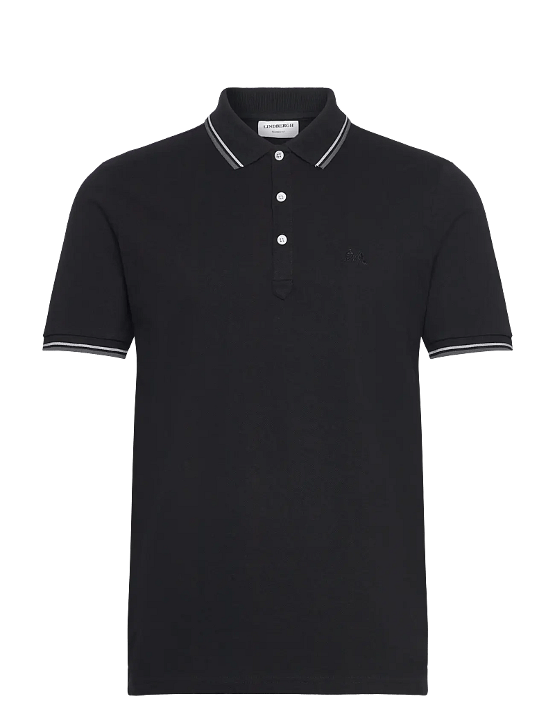 Lindbergh - Polo shirt with contrast piping - kortærmede poloer - space black - 1