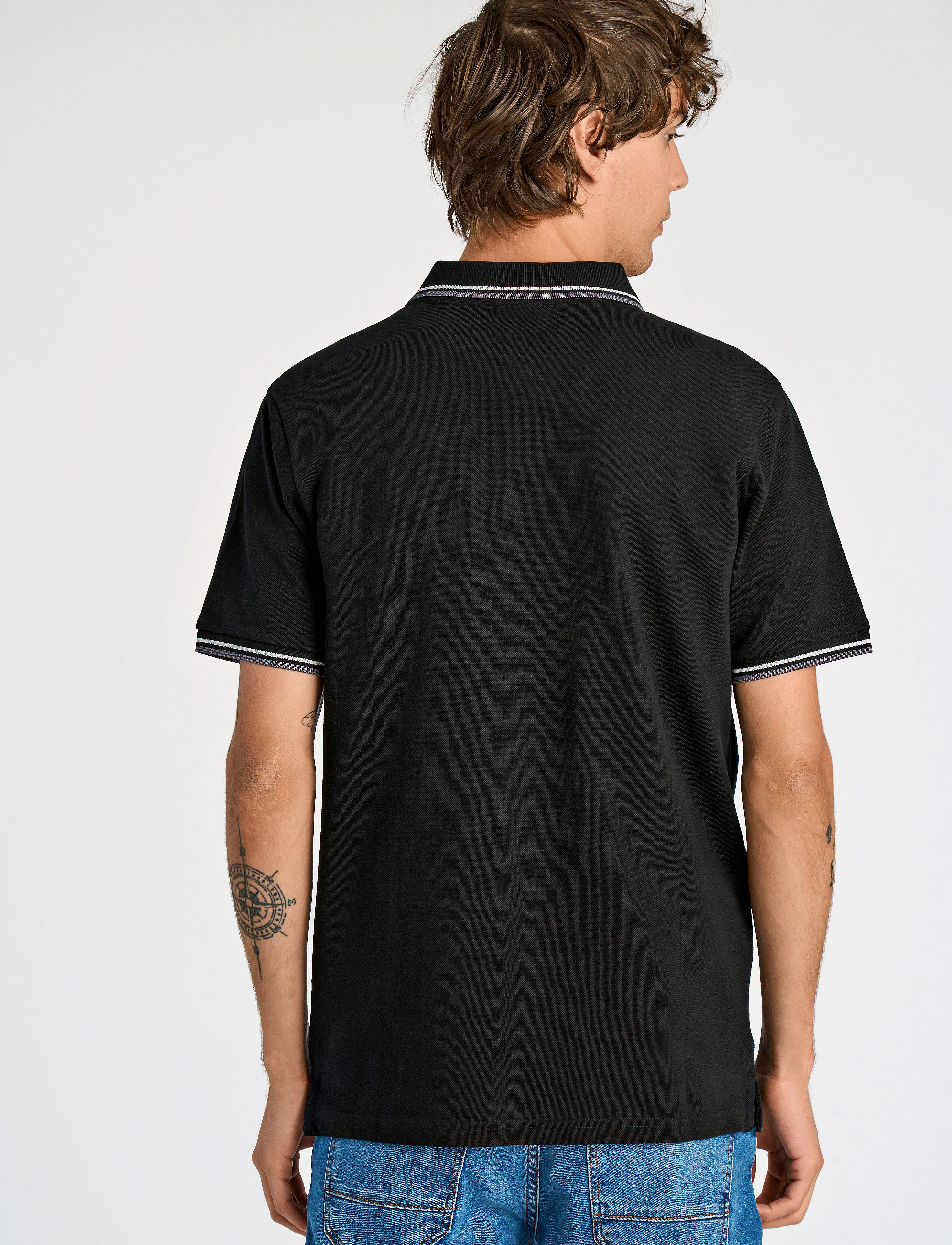 Lindbergh - Polo shirt with contrast piping - kortærmede poloer - space black - 3