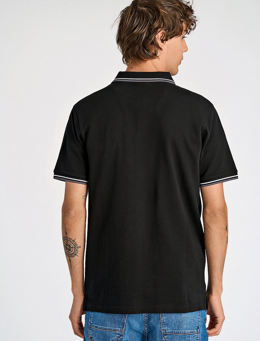 Lindbergh - Polo shirt with contrast piping - lühikeste varrukatega polod - space black - 3