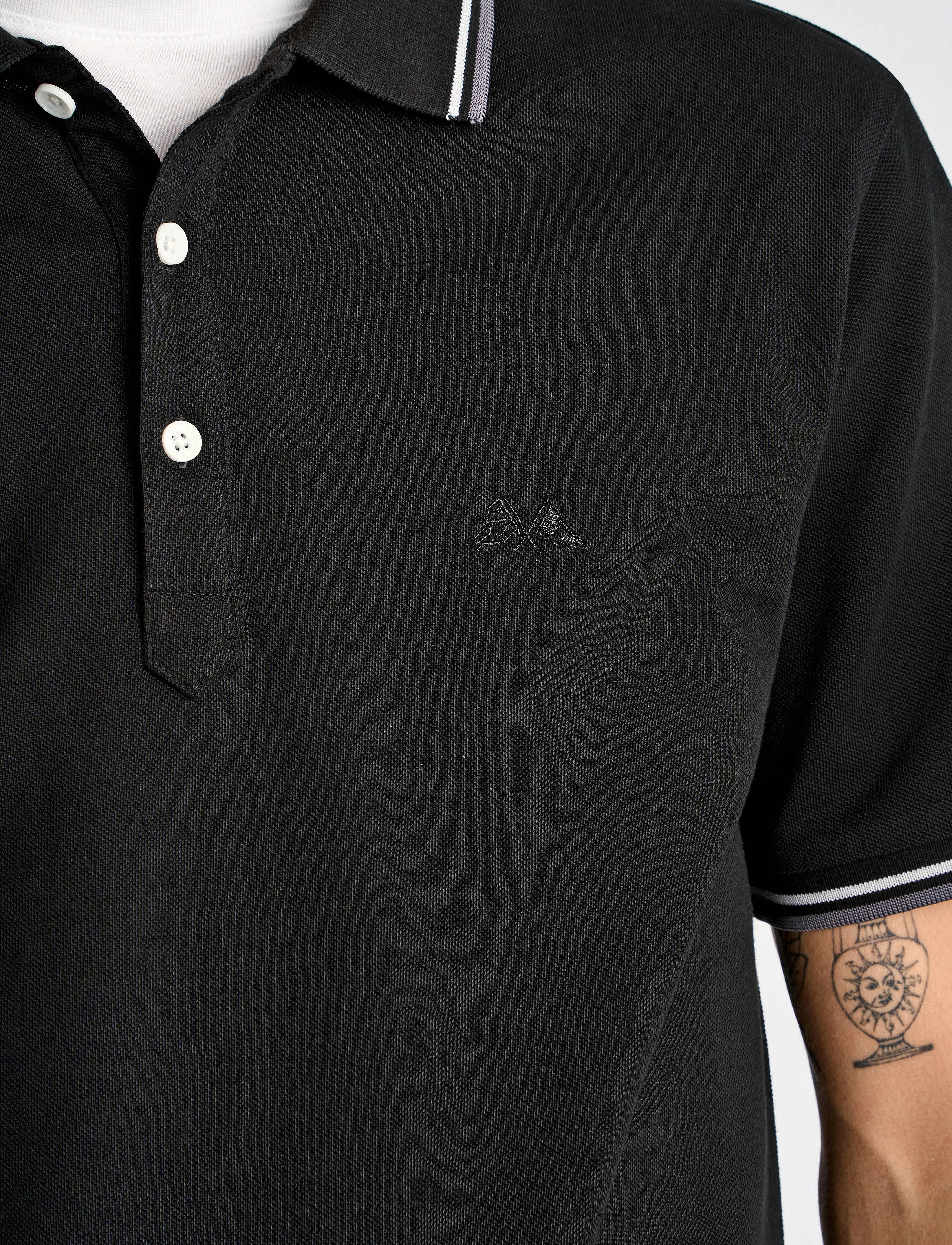 Lindbergh - Polo shirt with contrast piping - kortærmede poloer - space black - 5