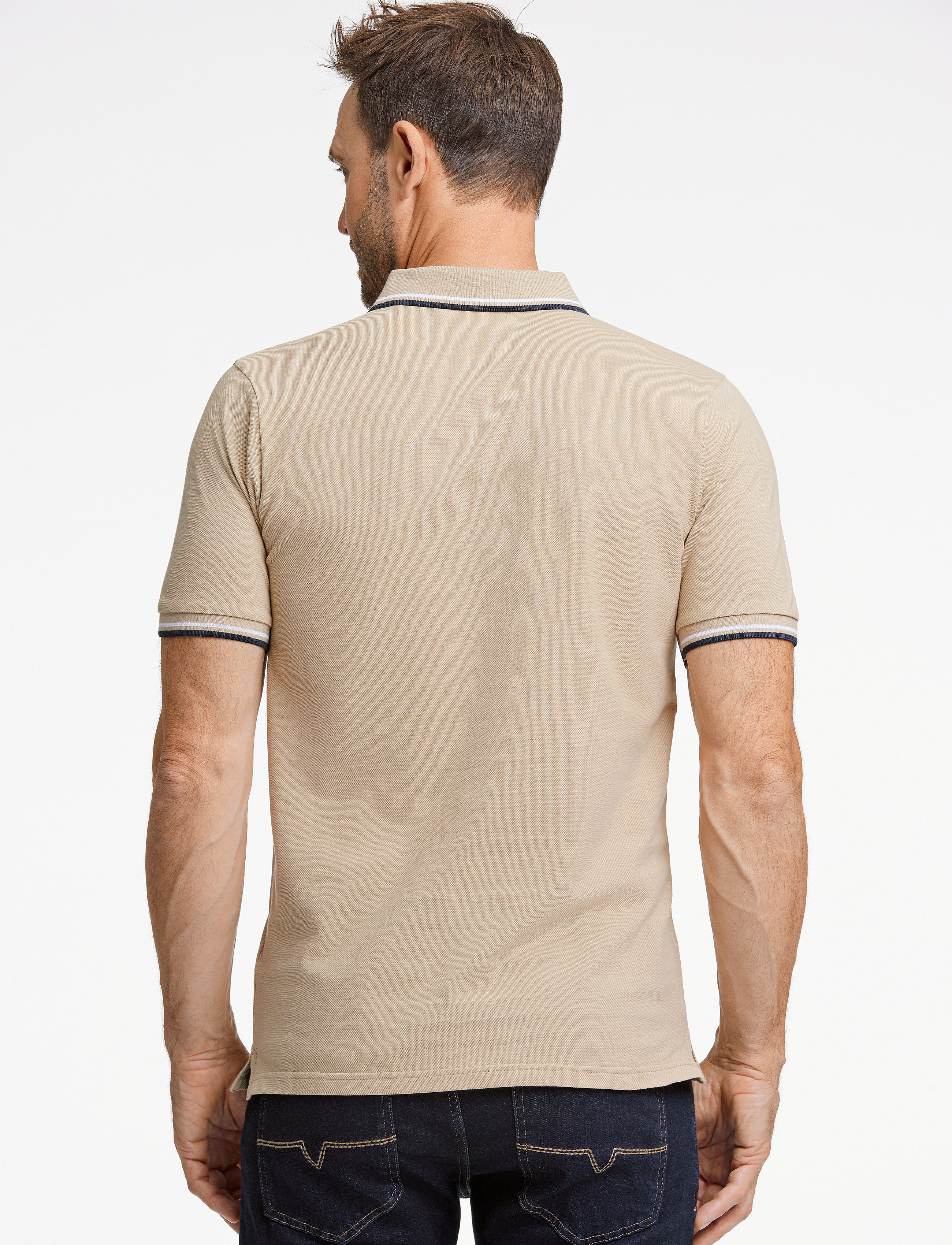 Lindbergh - Polo shirt with contrast piping - laveste priser - stone - 5