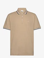 Polo shirt with contrast piping - STONE