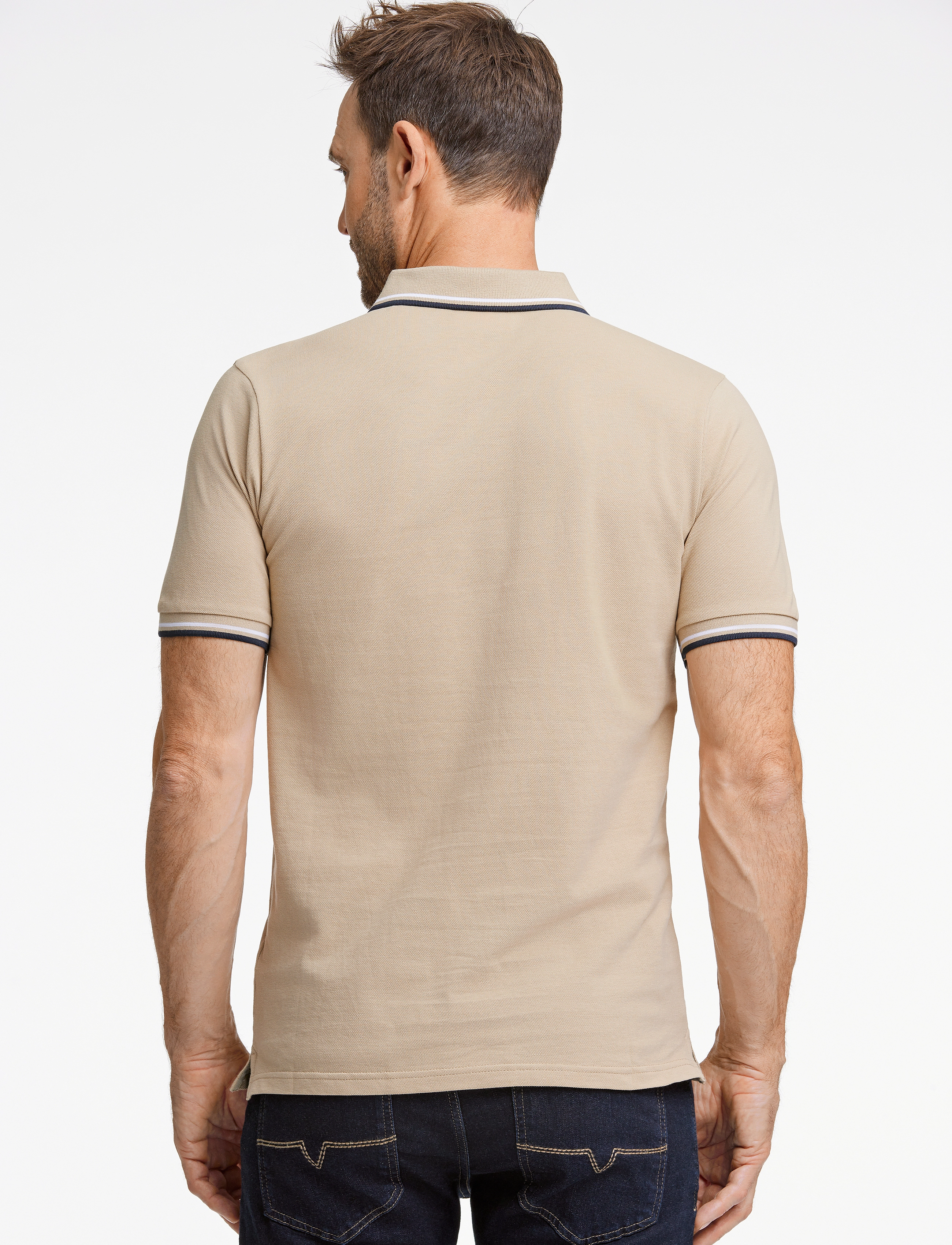 Lindbergh - Polo shirt with contrast piping - laveste priser - stone - 3