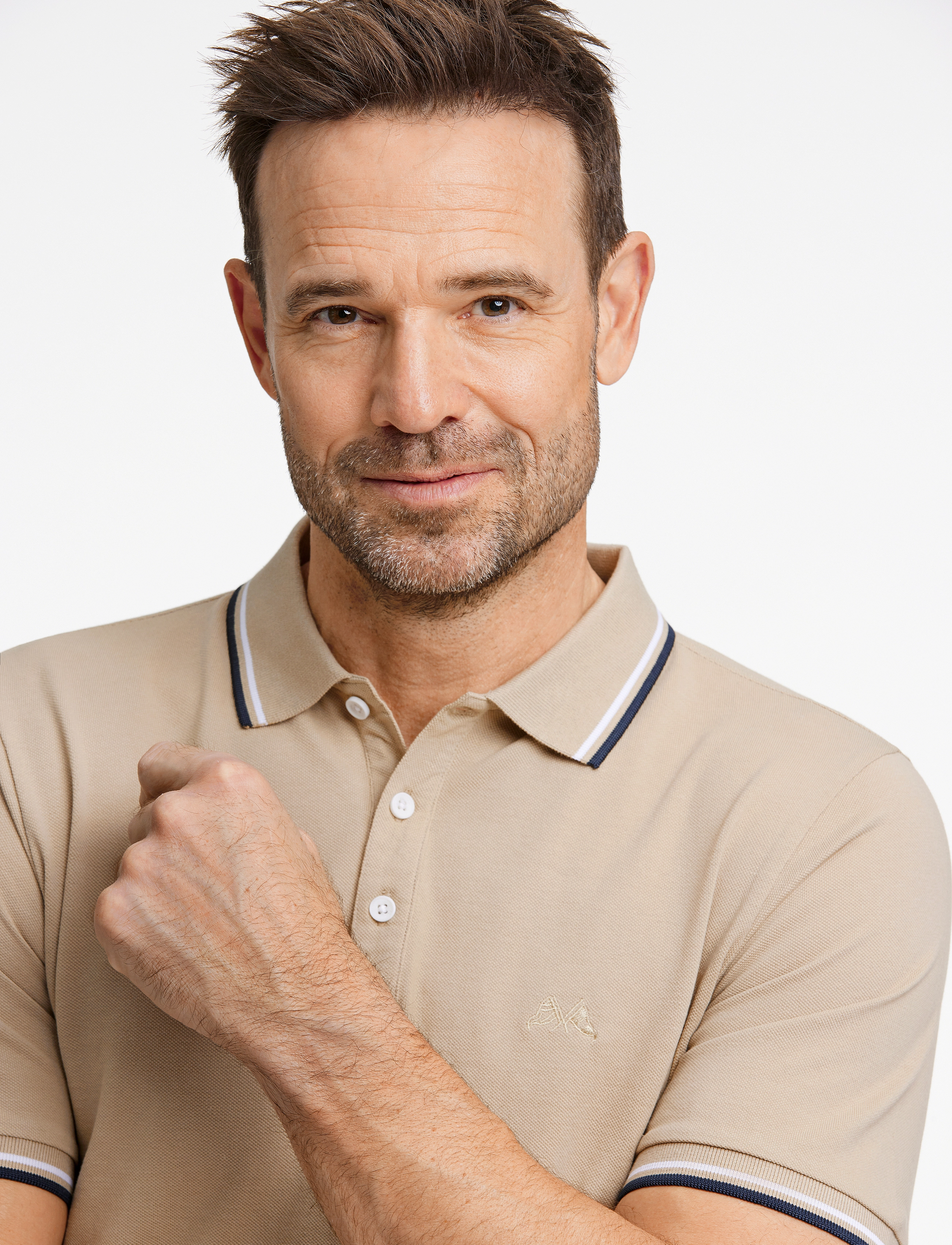 Lindbergh - Polo shirt with contrast piping - laveste priser - stone - 5