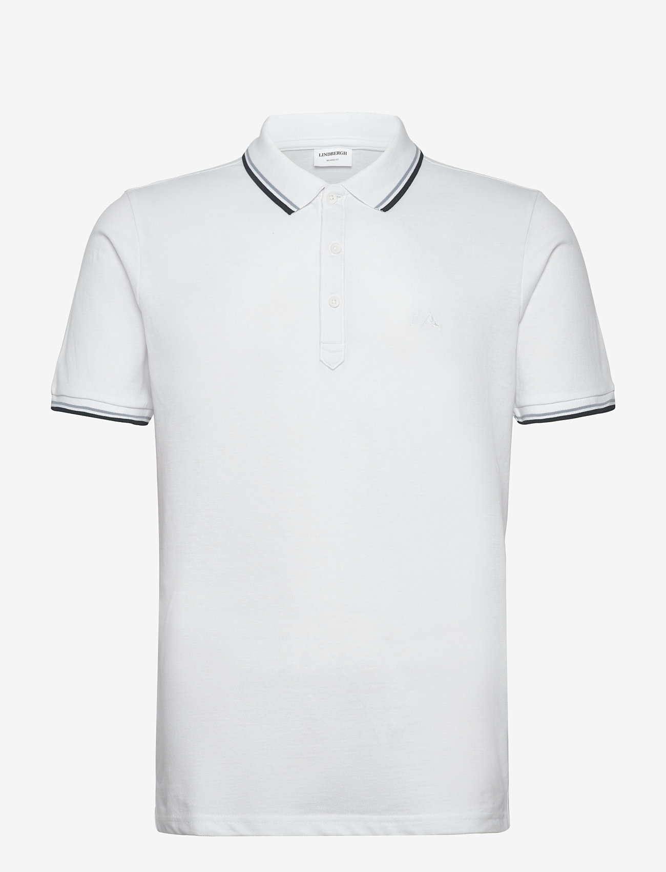 Lindbergh - Polo shirt with contrast piping - kortærmede poloer - white wave - 1
