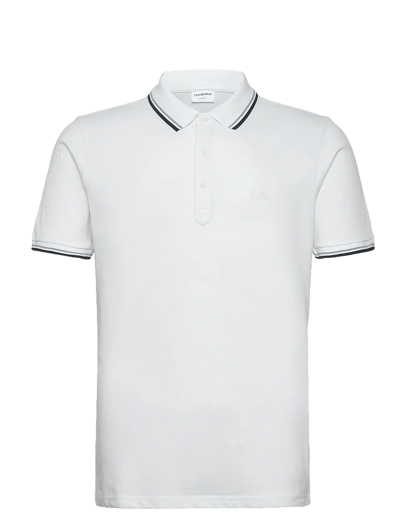 Lindbergh - Polo shirt with contrast piping - kortærmede poloer - white wave - 1