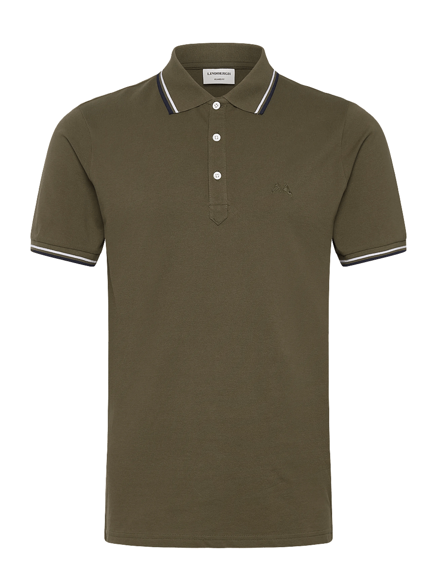 Lindbergh - Polo pique w. contrast piping - kurzärmelig - army 424 - 1