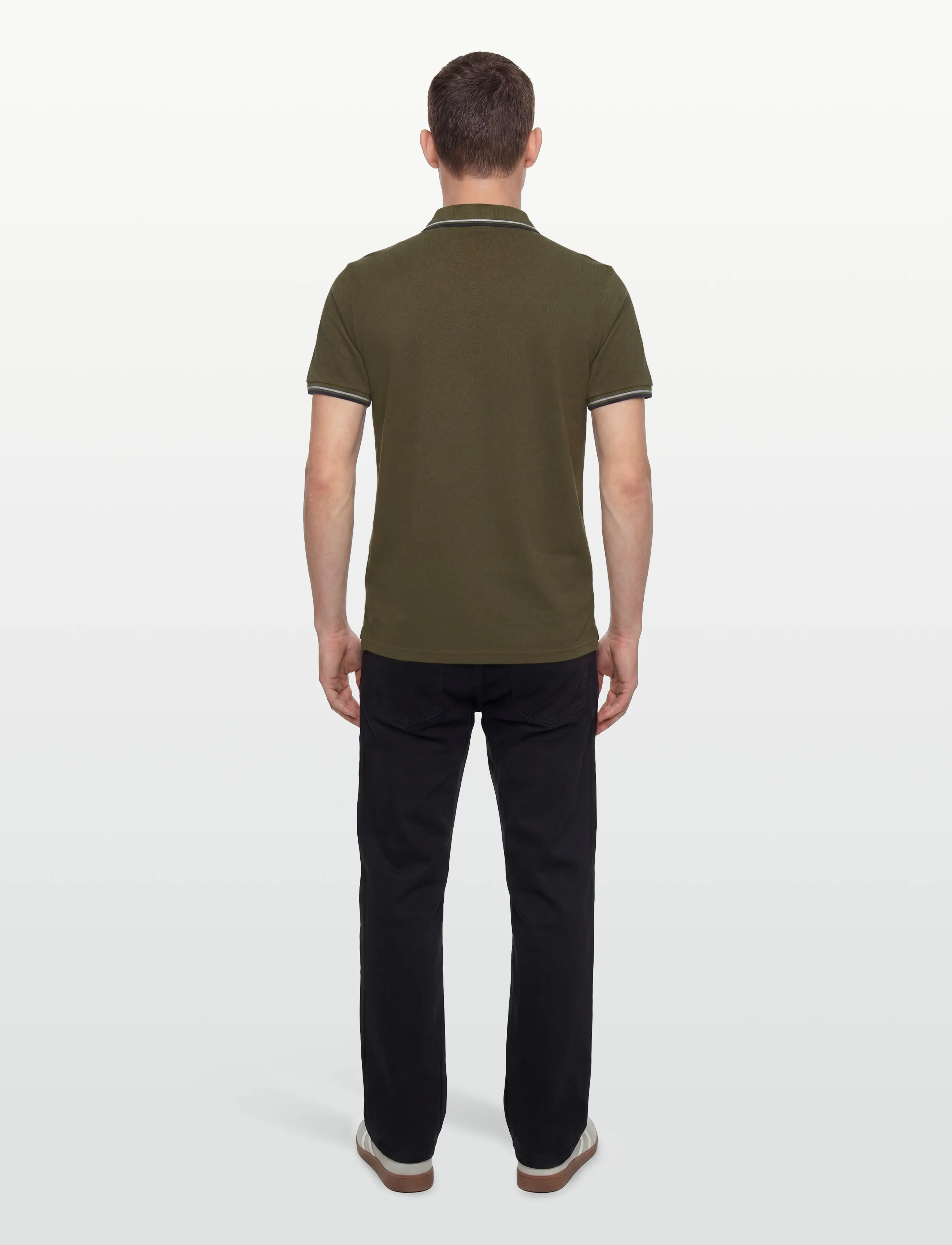 Lindbergh - Polo pique w. contrast piping - short-sleeved polos - army 424 - 4