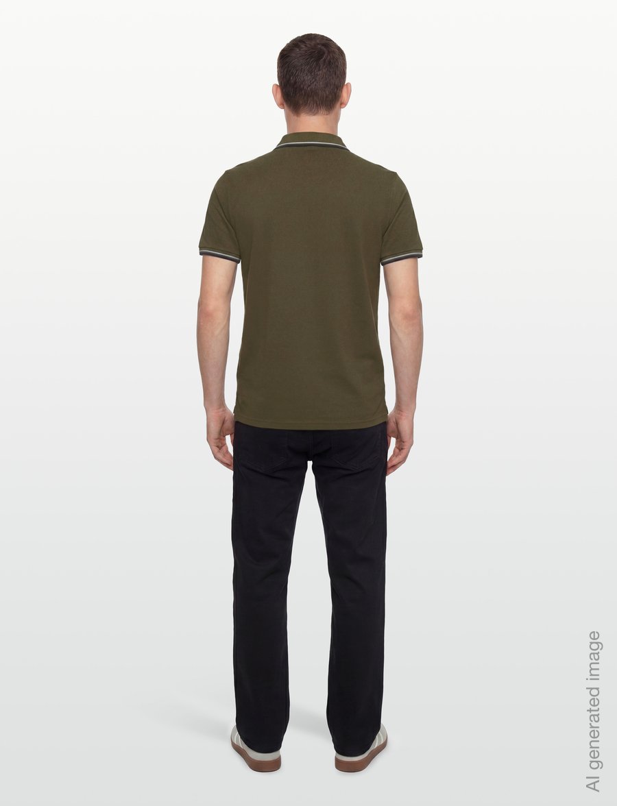 Lindbergh - Polo shirt with contrast piping - kortärmade pikéer - army 424 - 4