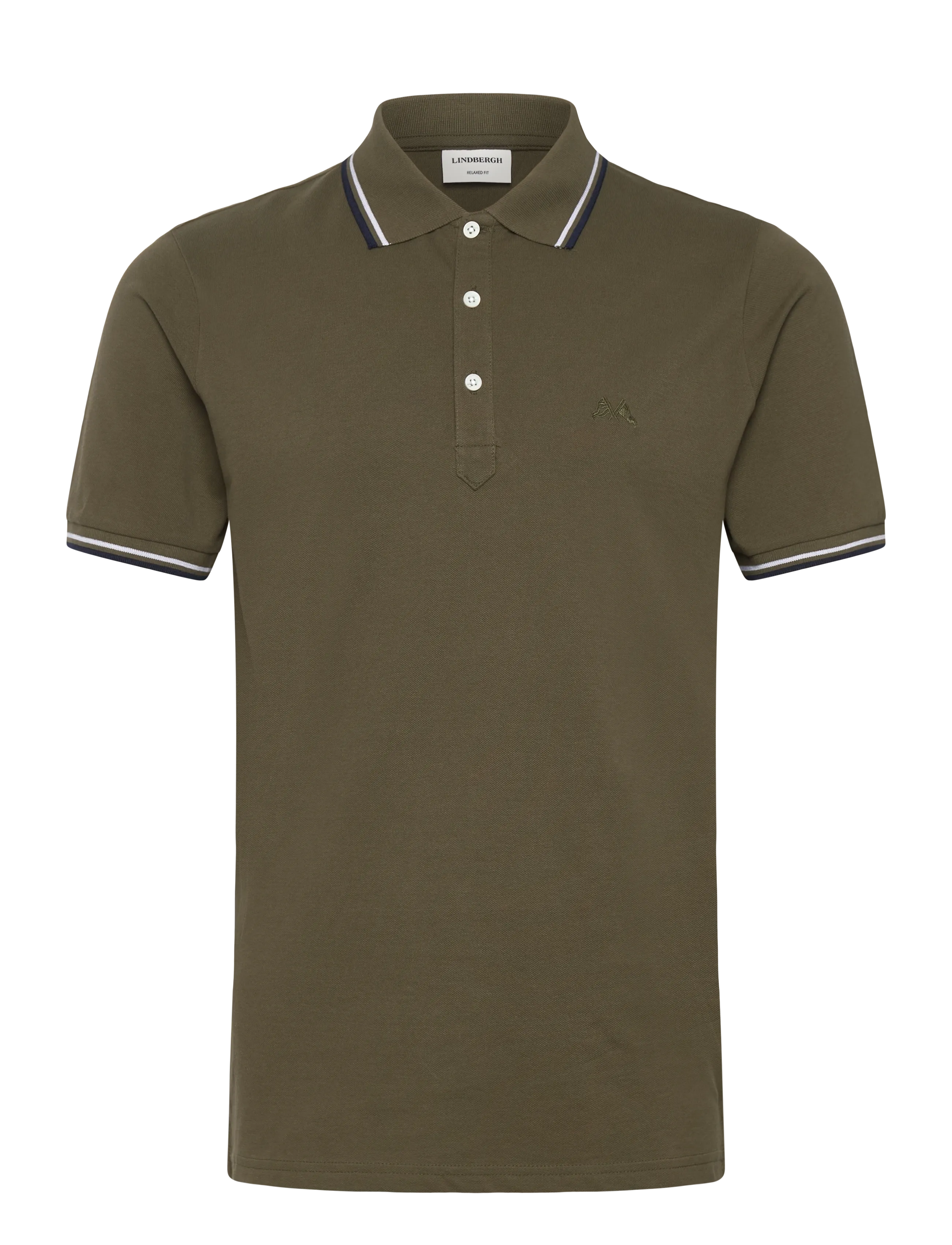 Lindbergh Polo pique w. contrast piping - Clothing - ARMY 424 / khaki/green