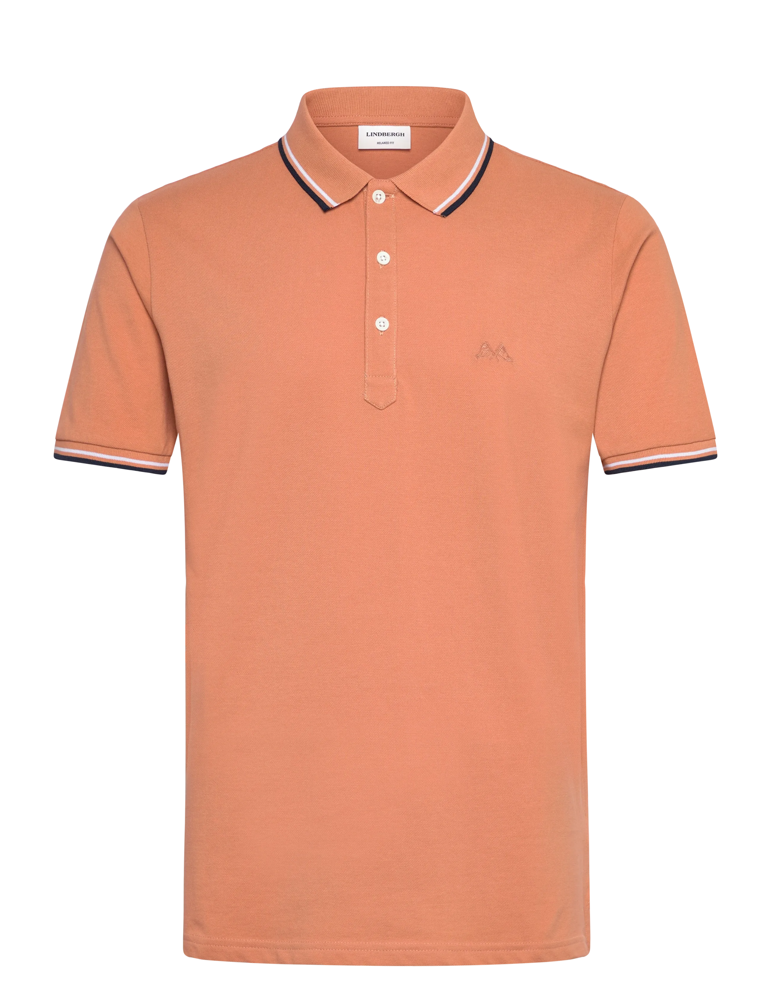 Lindbergh Polo pique w. contrast piping - Lindbergh - BAKED ROSE / coral