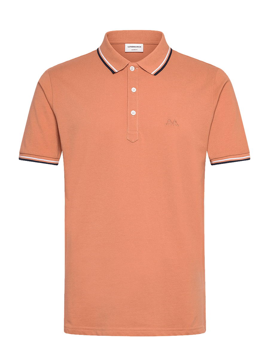 Lindbergh - Polo pique w. contrast piping - kurzärmelig - baked rose - 1