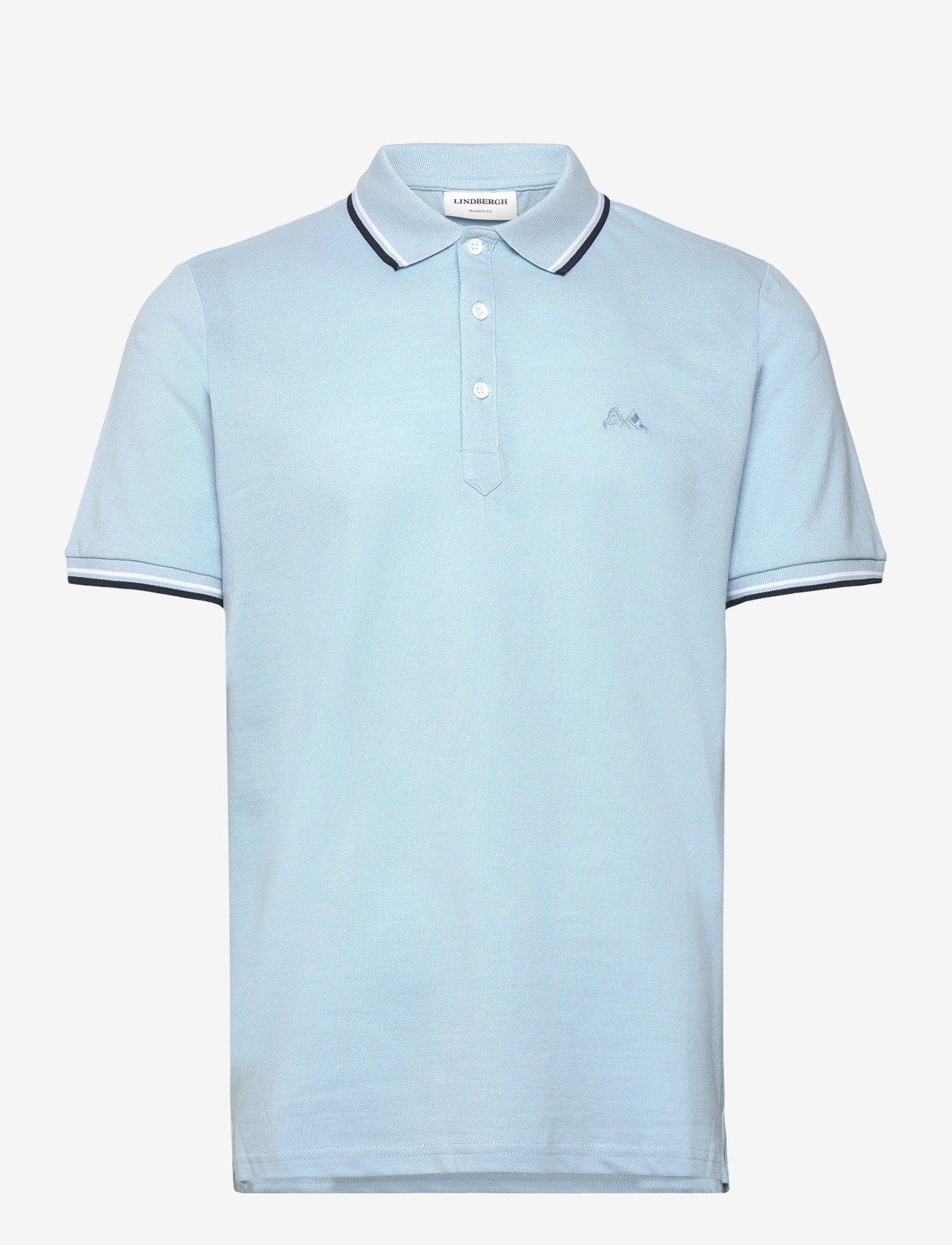 Lindbergh - Polo shirt w?. contrast piping - kurzärmelig - blue breeze - 0